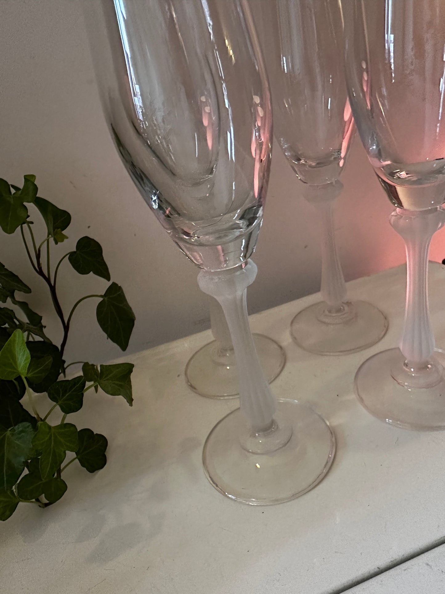 Set van 4 kristallen champagne flutes