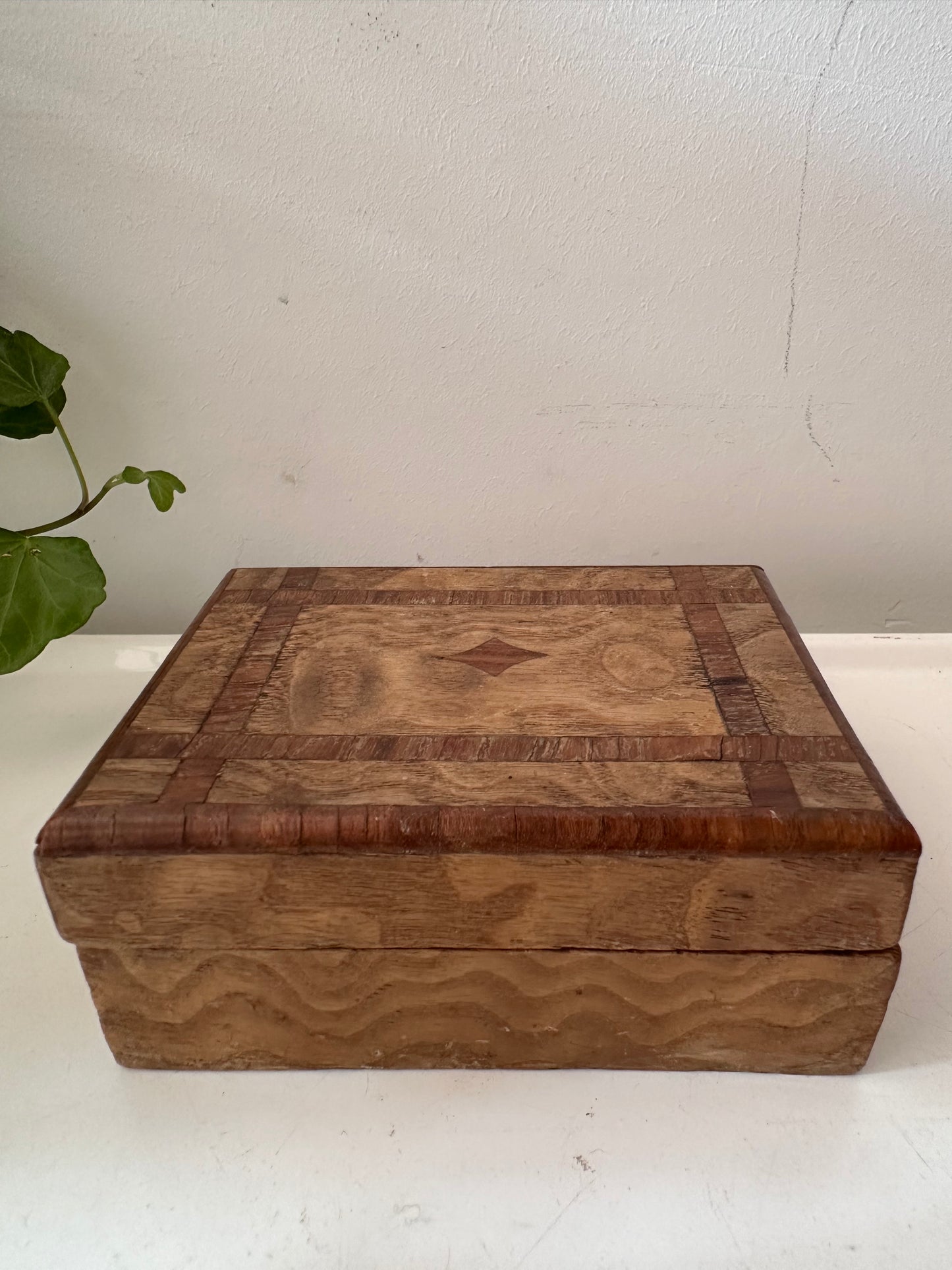 Houten bewaardoosje jaren 70/80