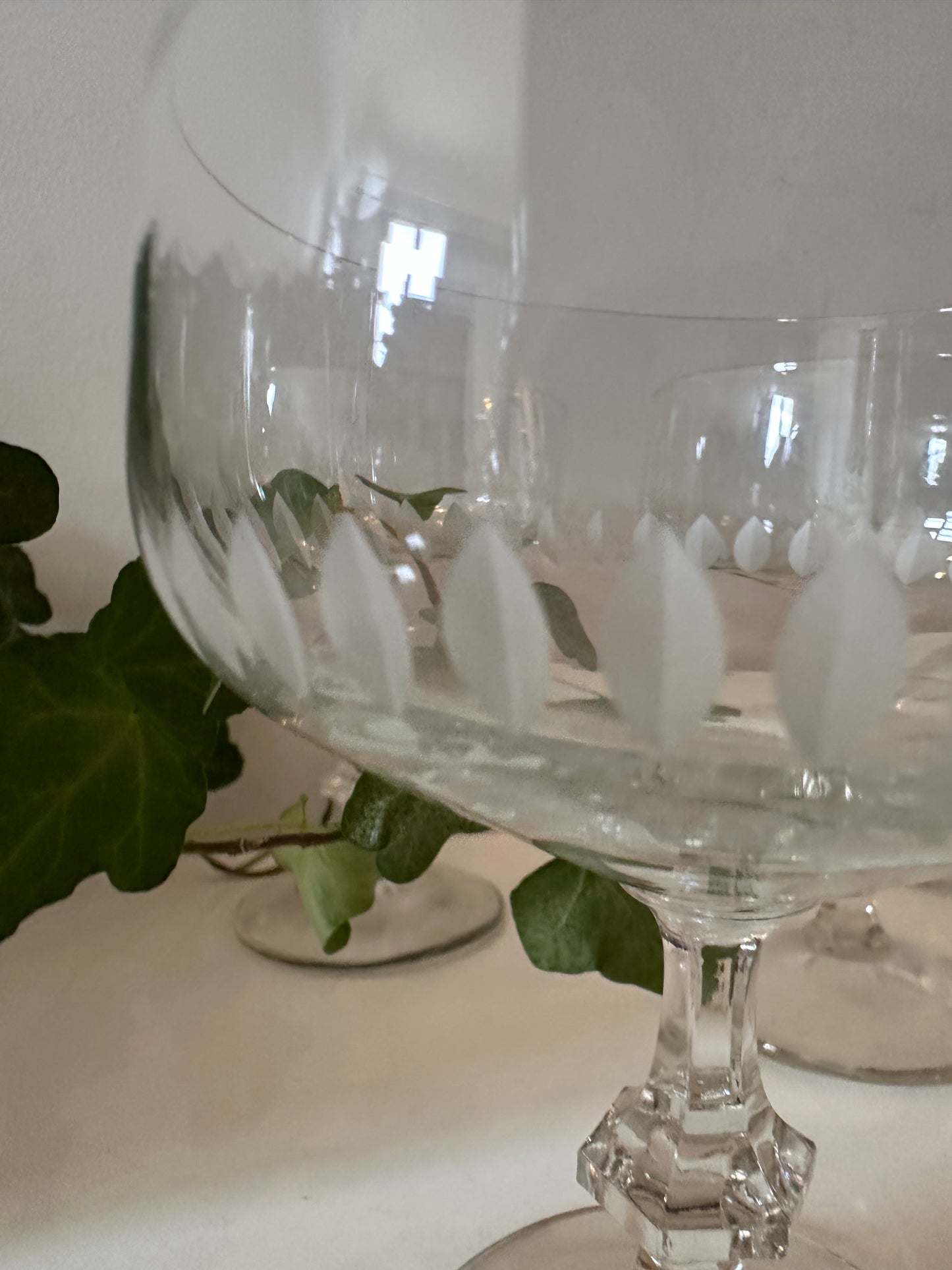 Set van 5 kristallen coupé champagne glazen