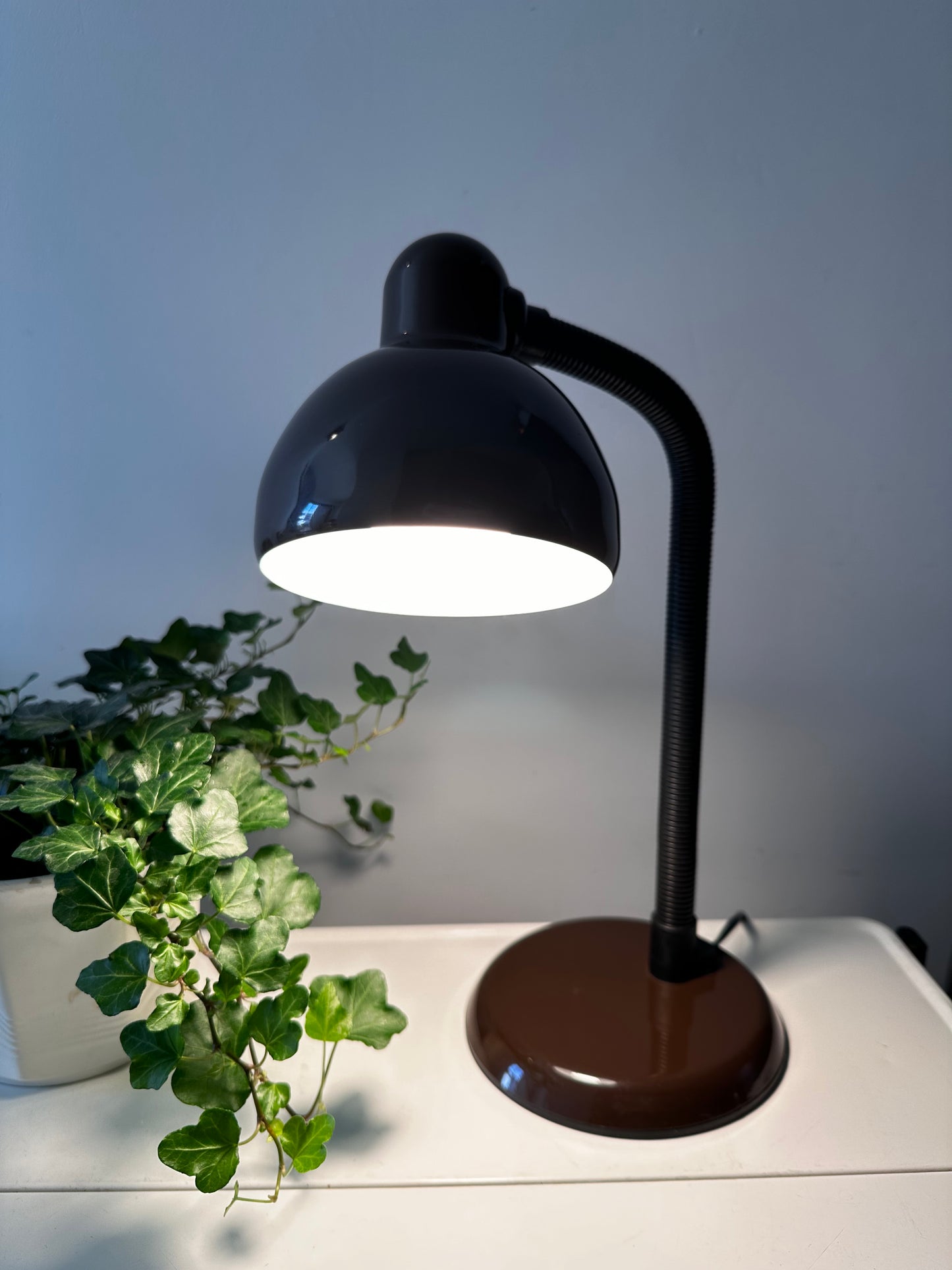 Retro bruine buro lamp jaren 70