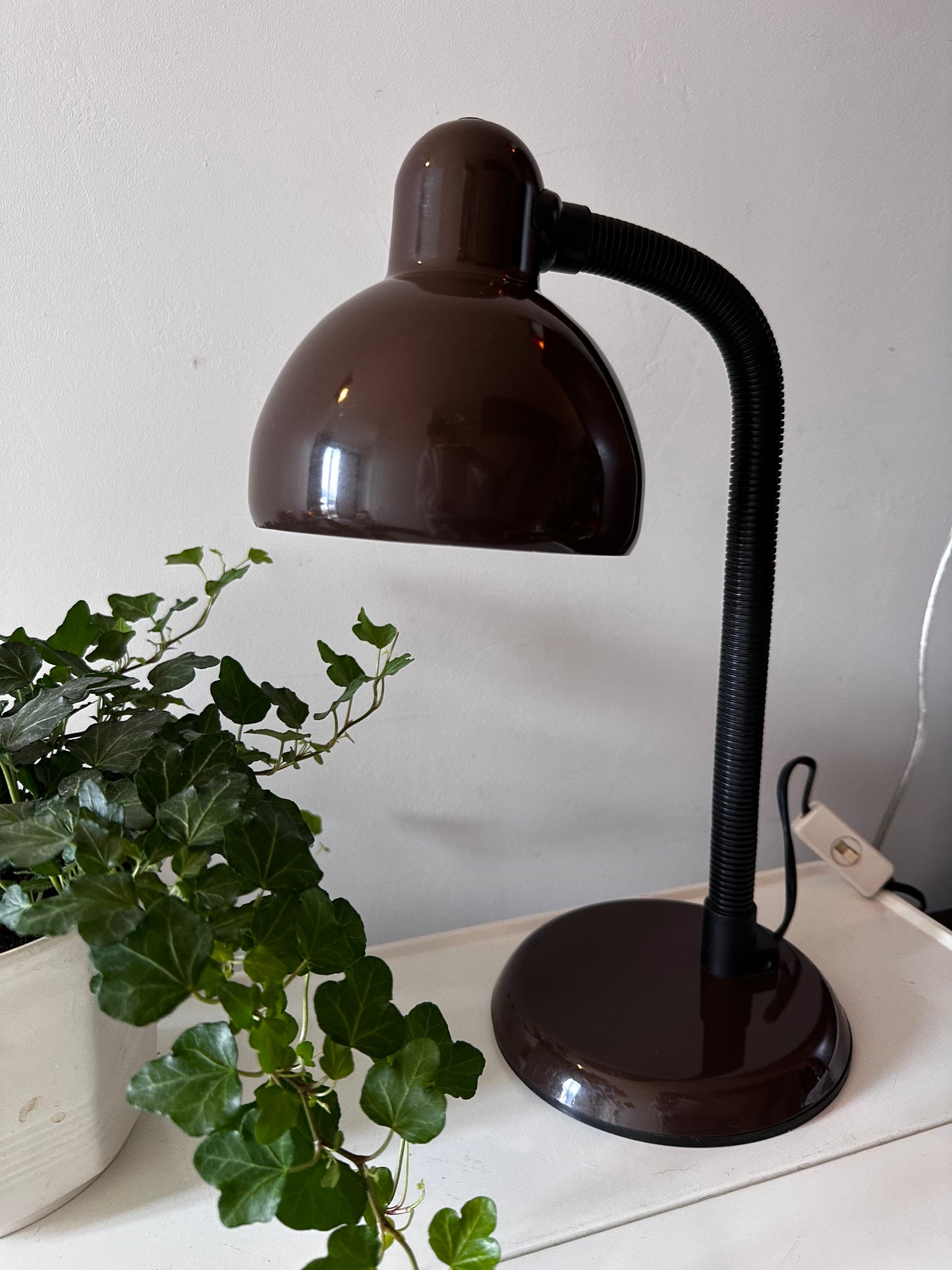 Retro bruine buro lamp jaren 70