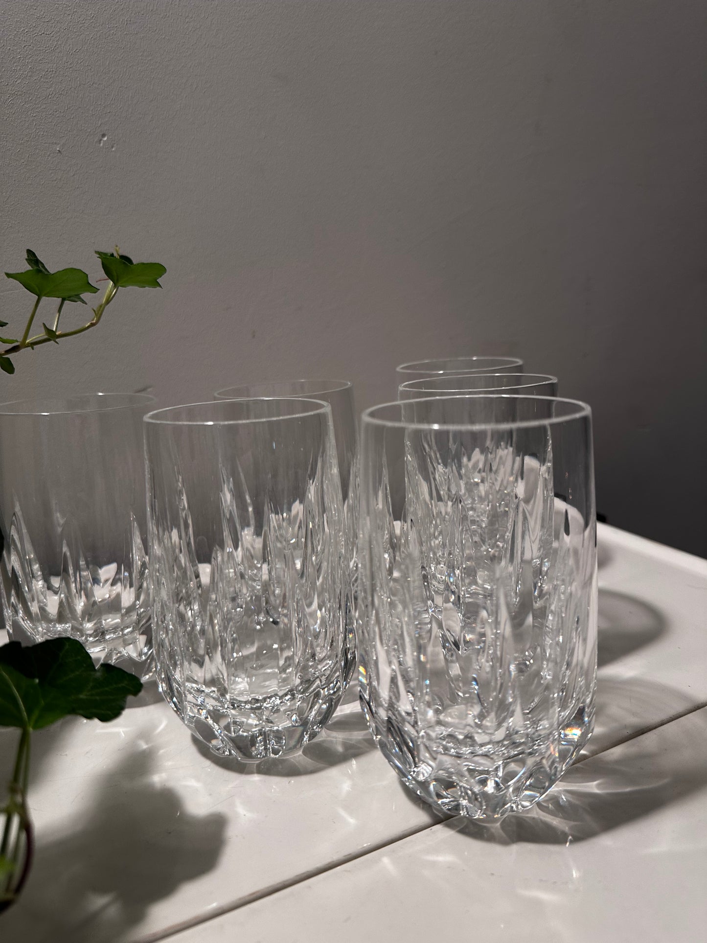 6 kristallen waterglazen