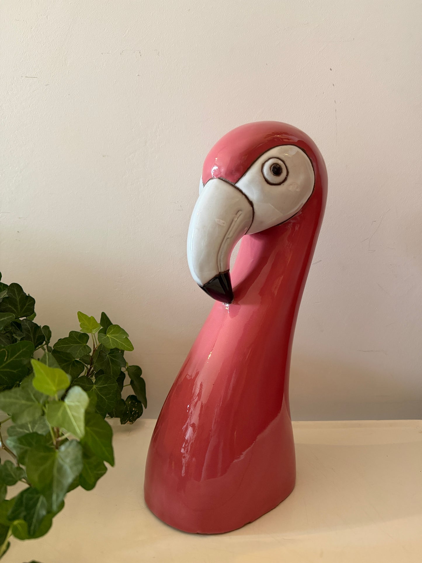 Jaren 80 beeld van een Flamingo