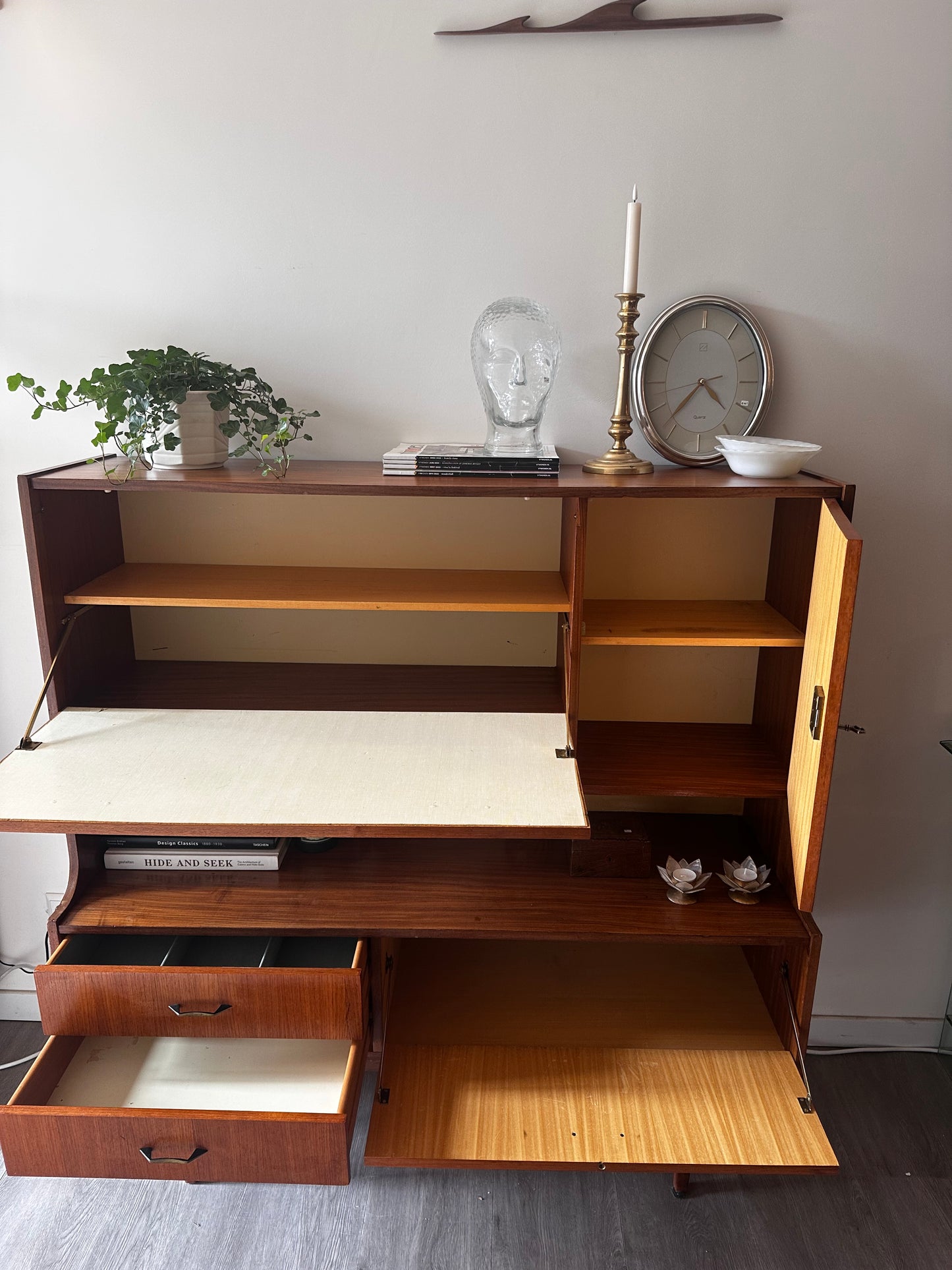 Wandmeubel jaren 50 Mid Century