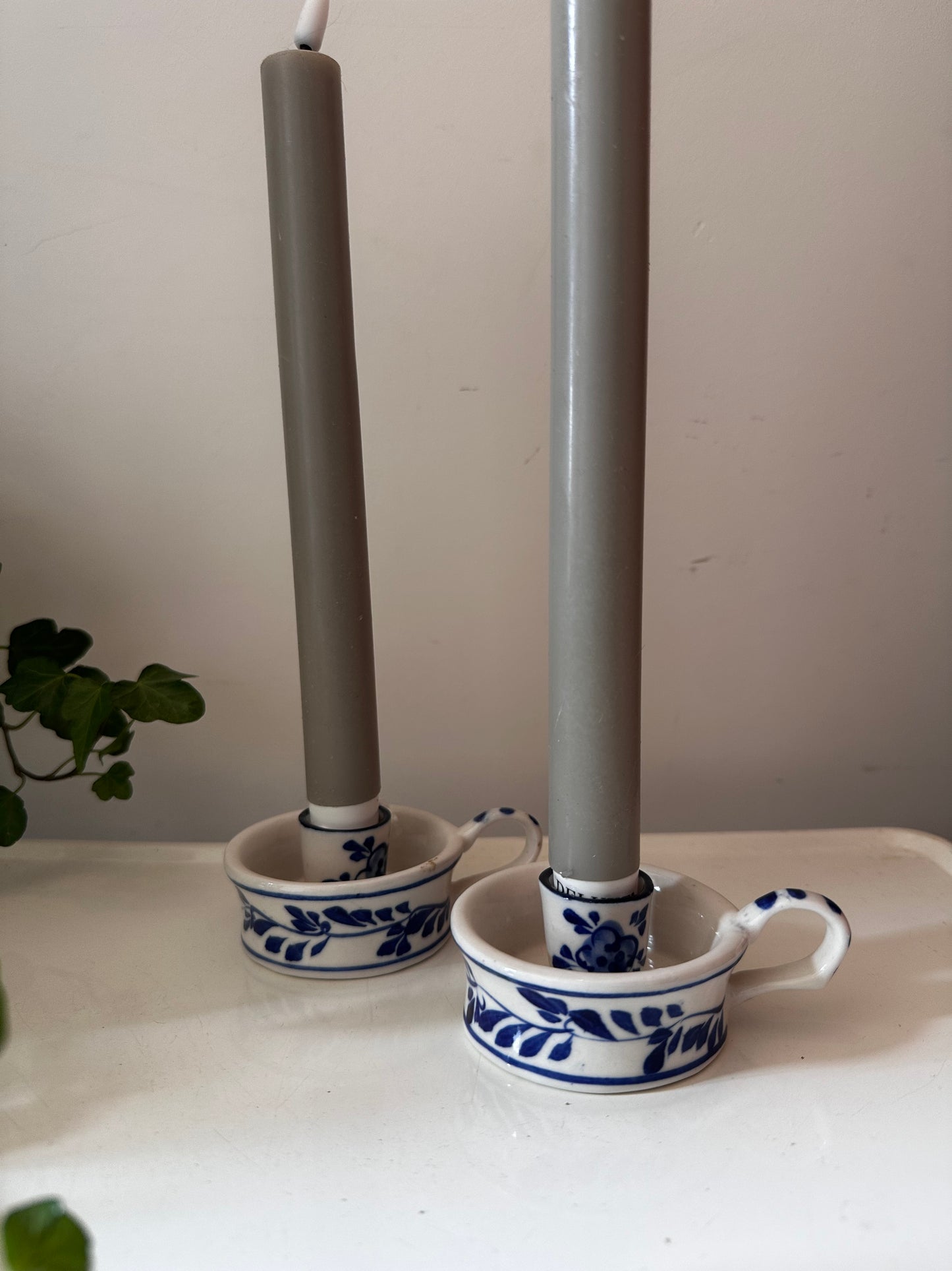 Delfts blauwe kandelaars set van 2