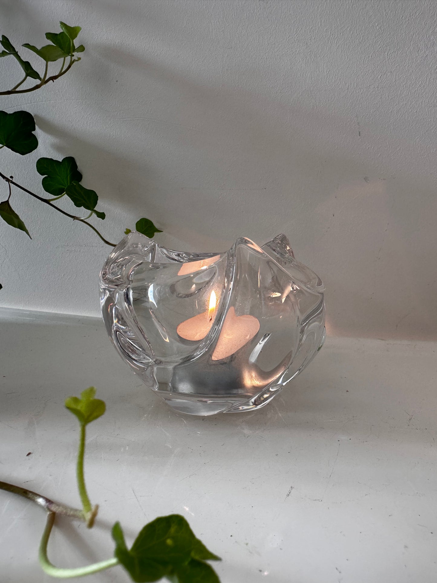 Waxinelicht houder - kristal - Vintage