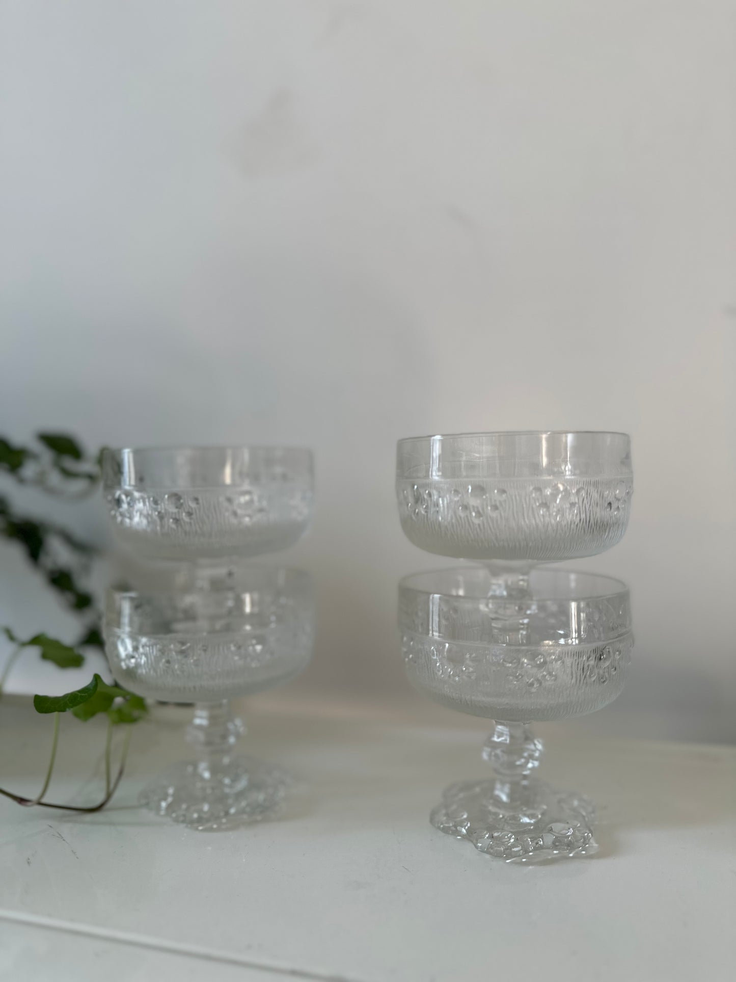 Coupeglazen vintage jaren 70 Italiaans glas