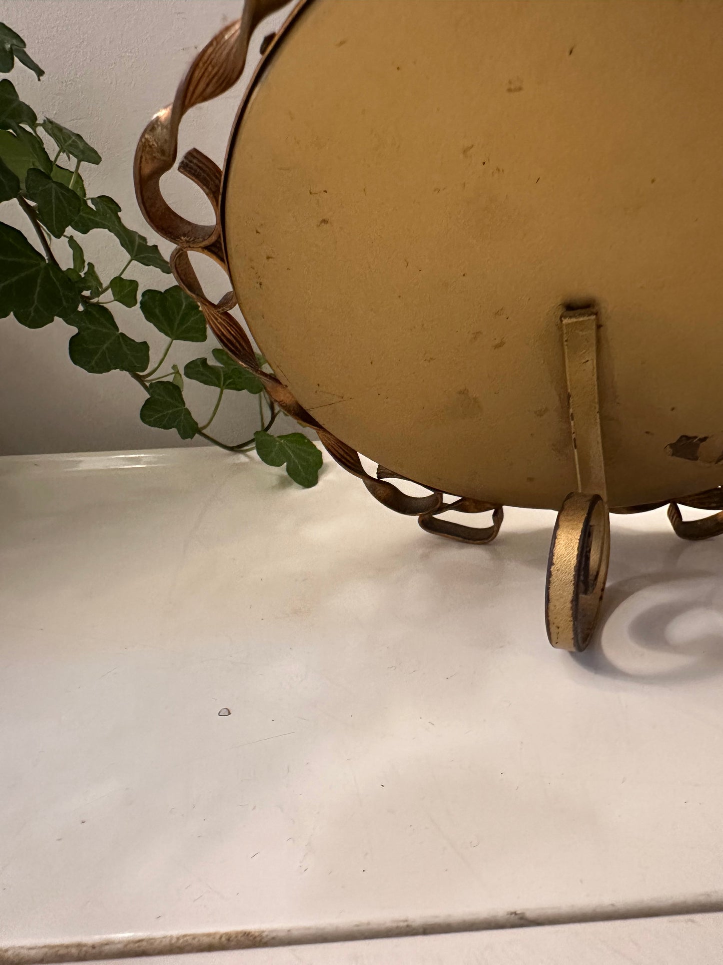 Messing tafelspiegel op pootje