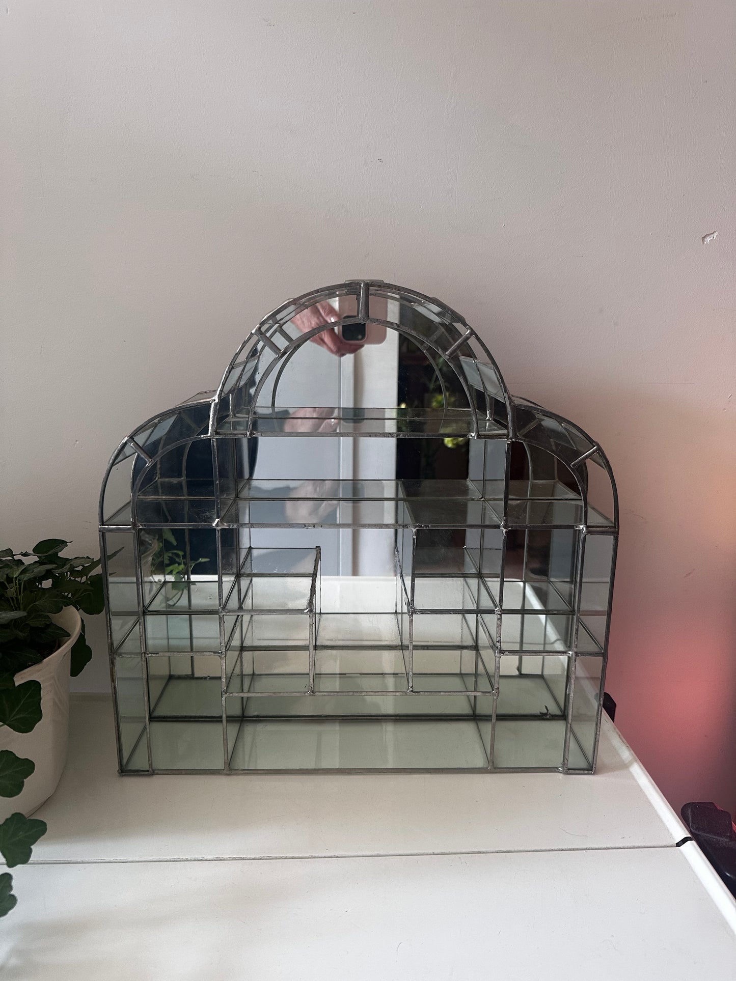 Glas in lood vitrinekastje art deco