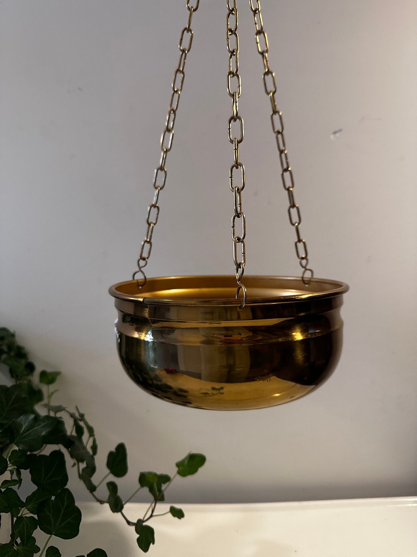 Vintage koperen plantenhanger