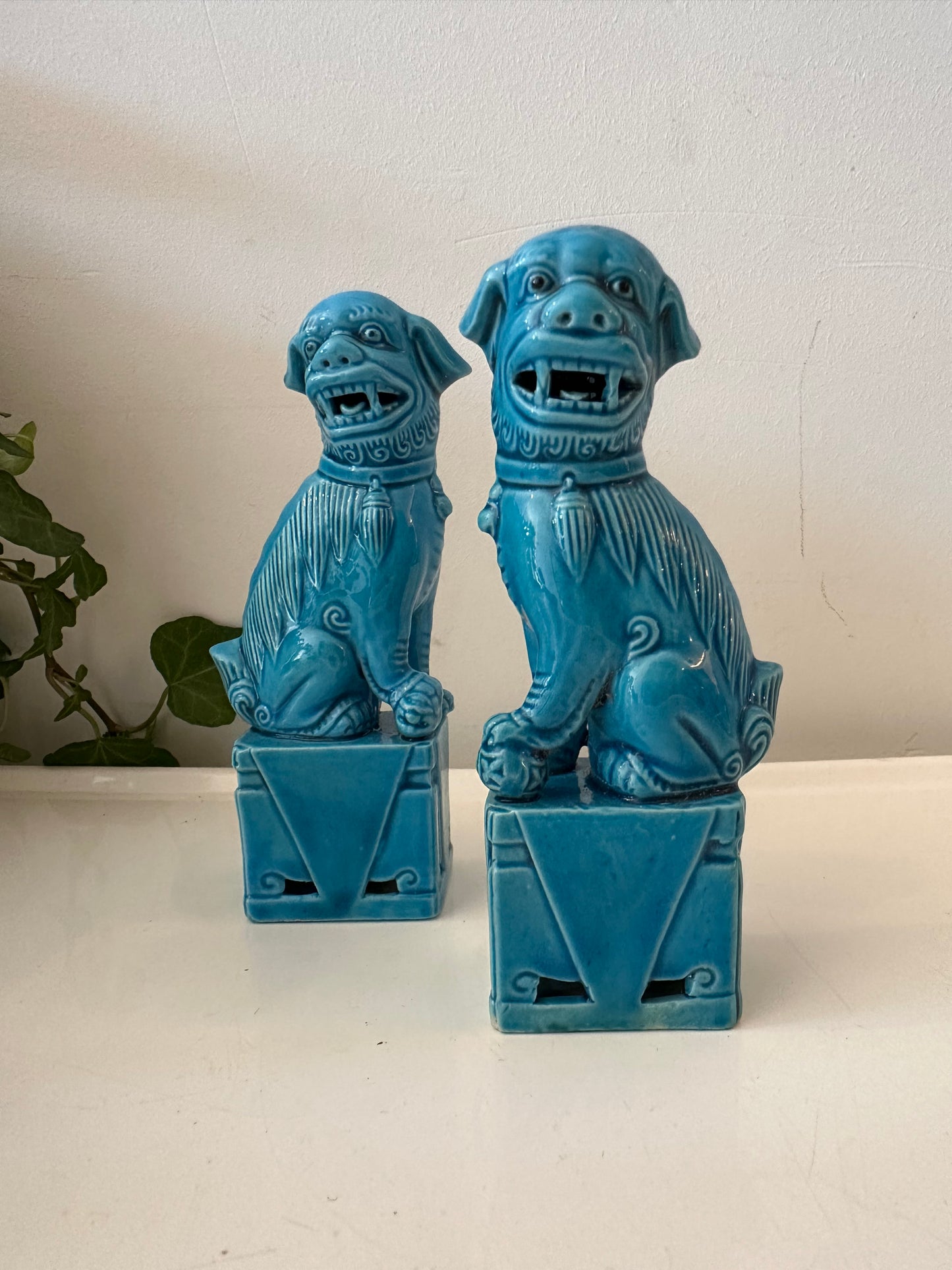 Set turquoise Foo Dogs tempelwachters