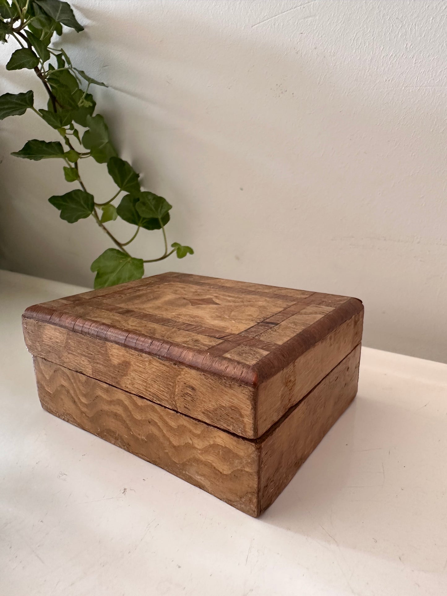 Houten bewaardoosje jaren 70/80