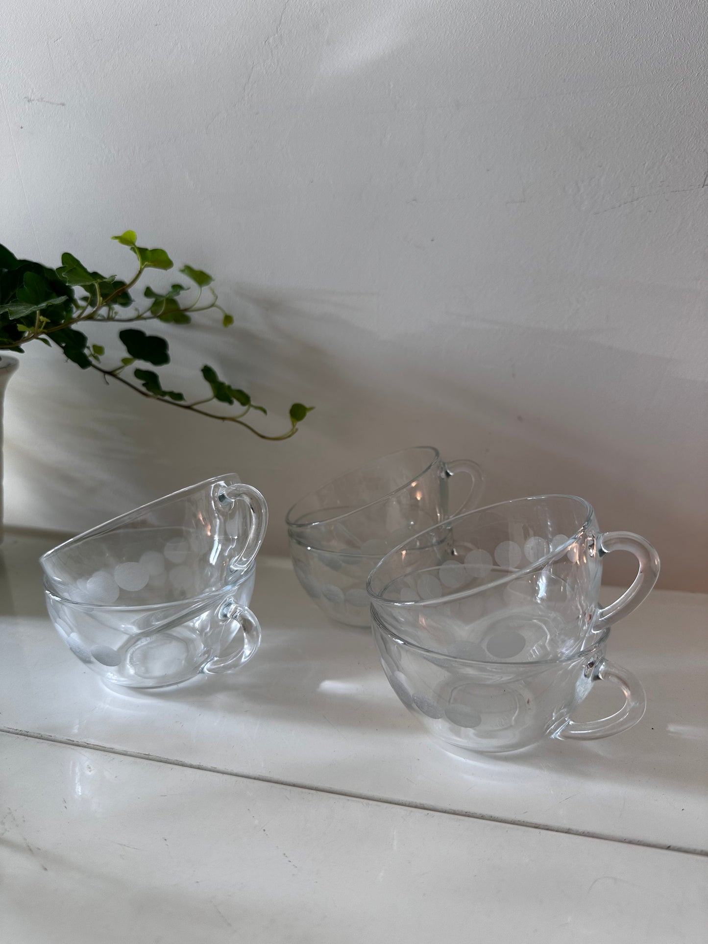 6 vintage Theeglazen bolletjes design