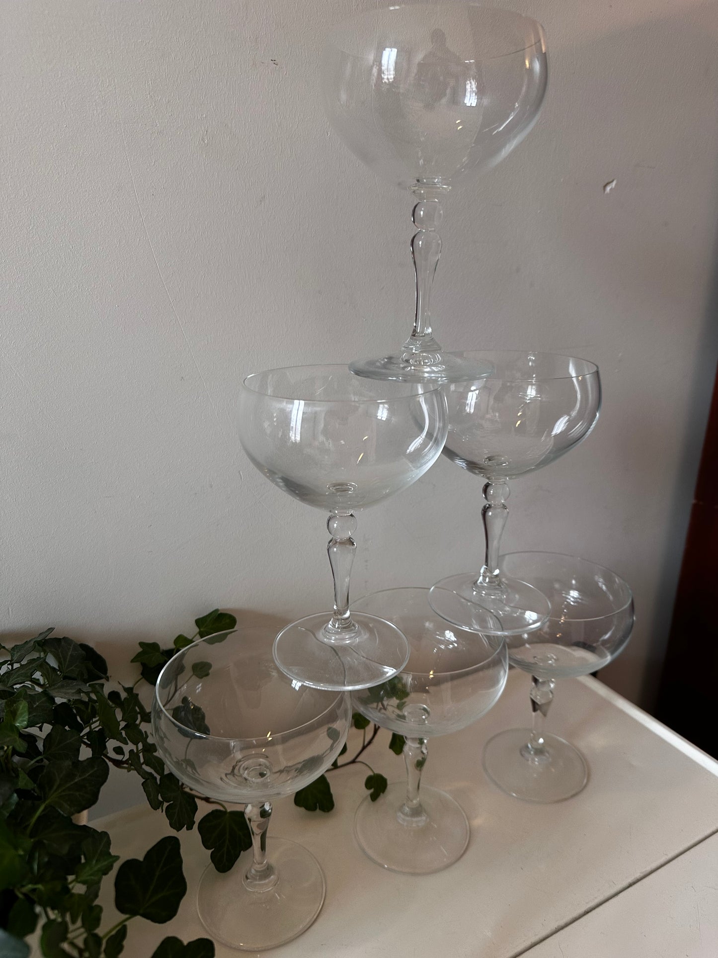 6 Kristallen coupé champagne glazen