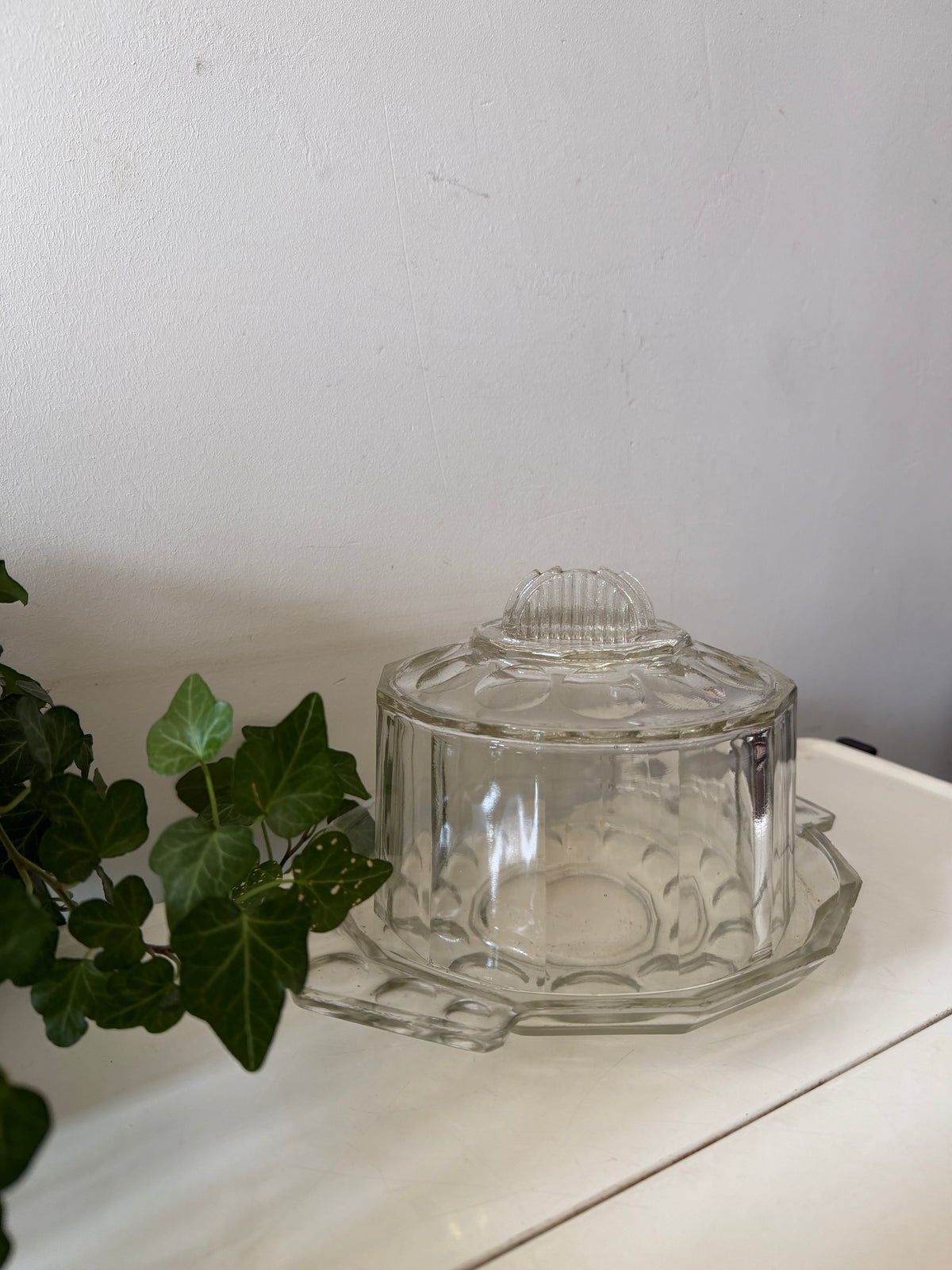 Art Deco glazen Kaasstolp