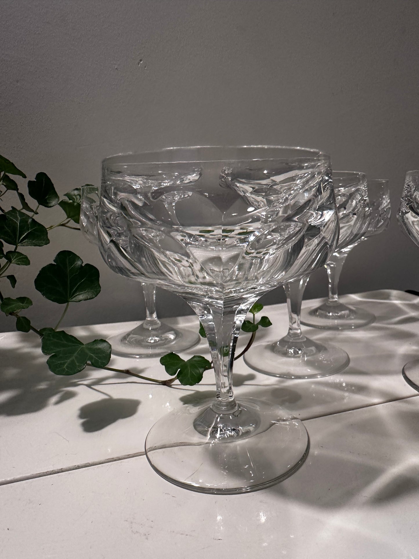 5 kristallen vintage coupe champagne glazen