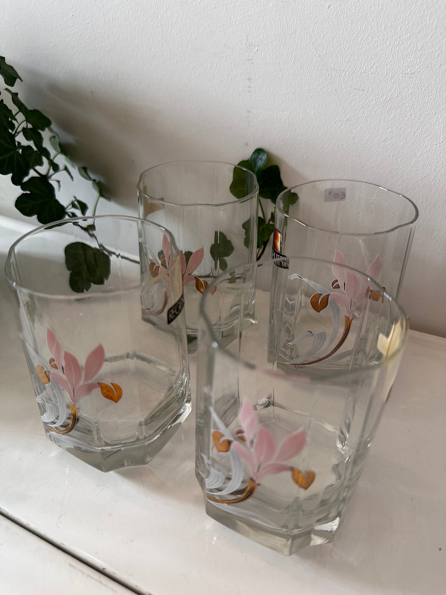 Jaren 80 kristallen glazen waterglazen whiskey glazen