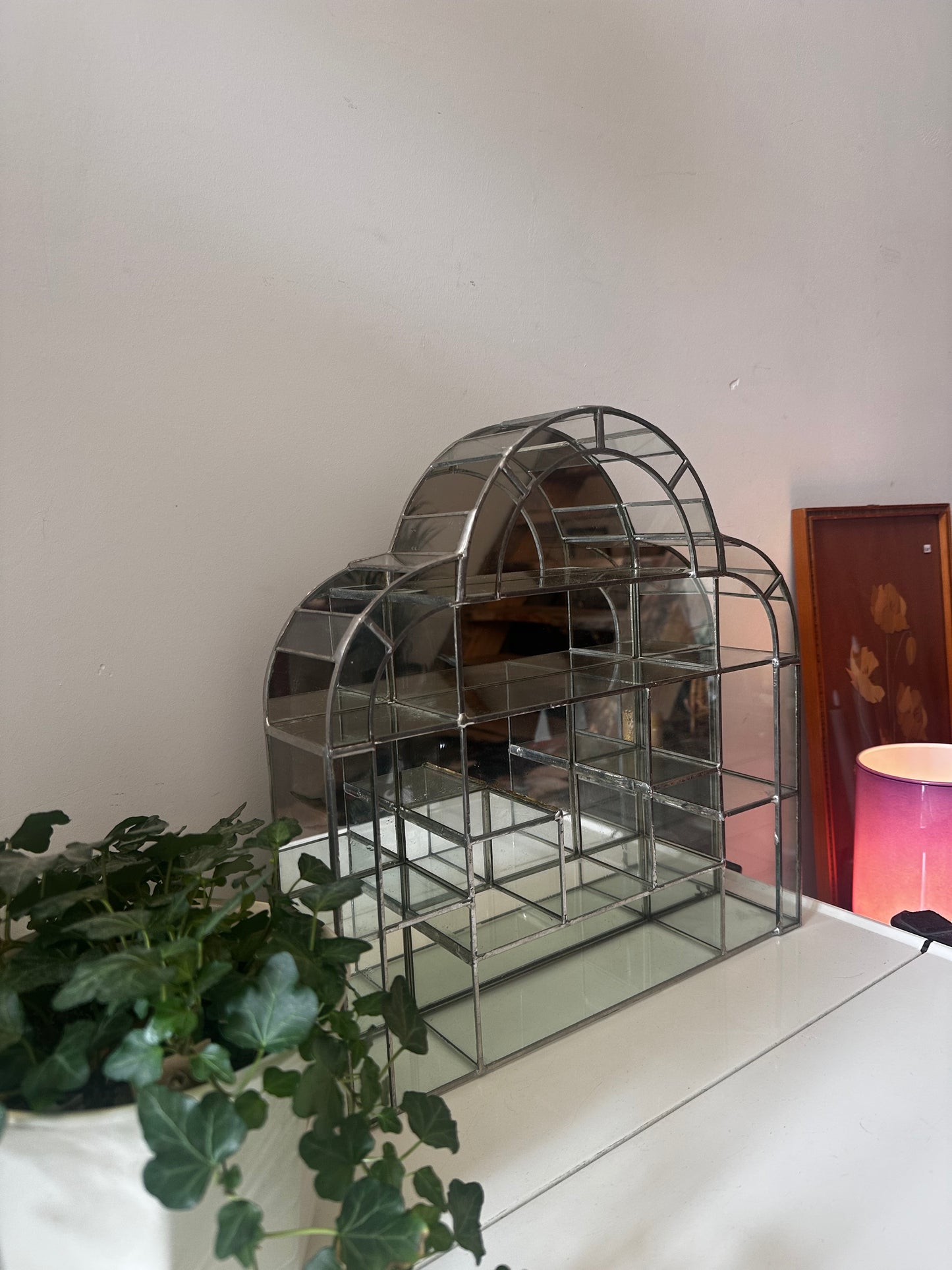 Glas in lood vitrinekastje art deco