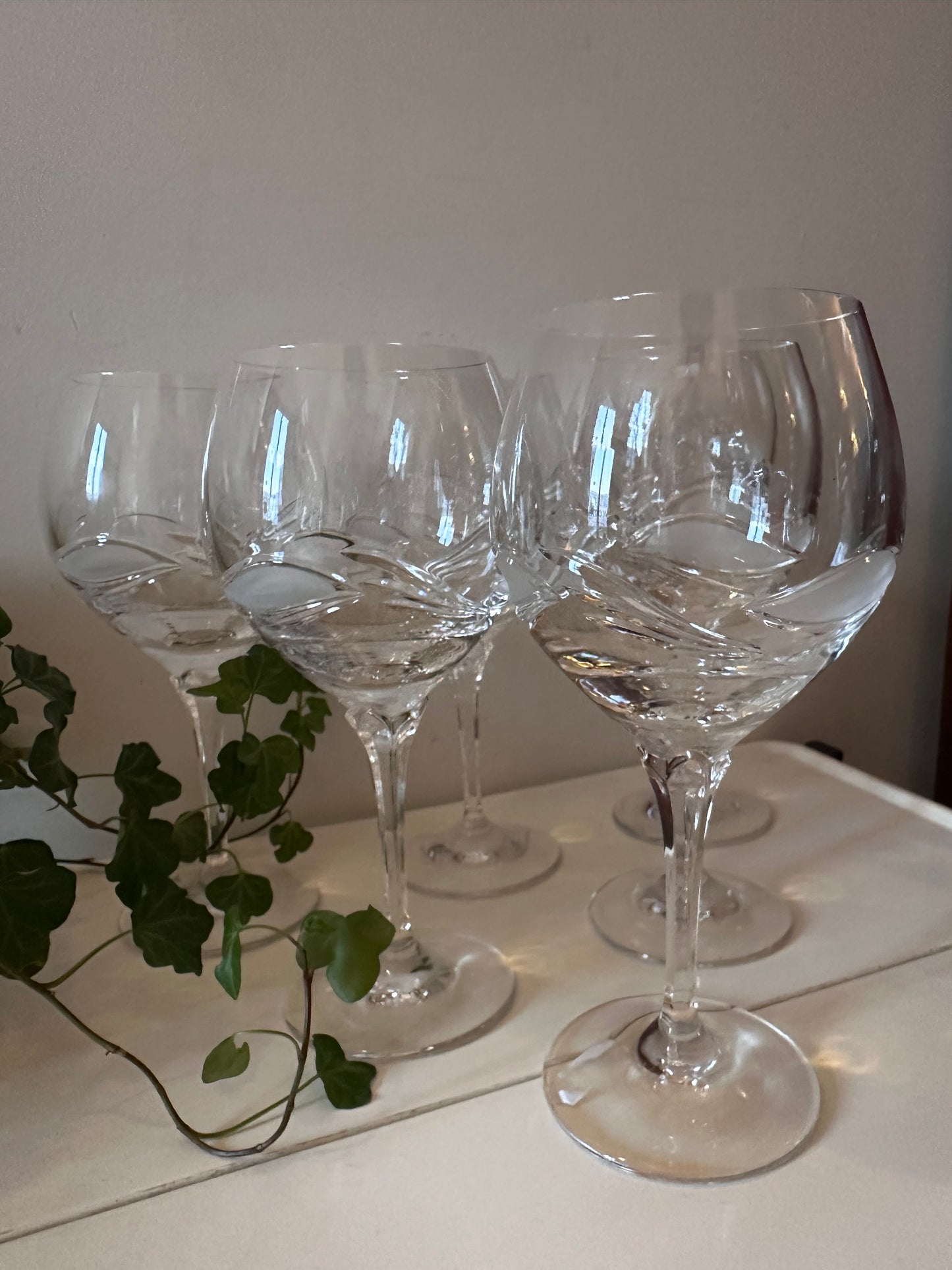 6 zwaar kristallen glazen vintage