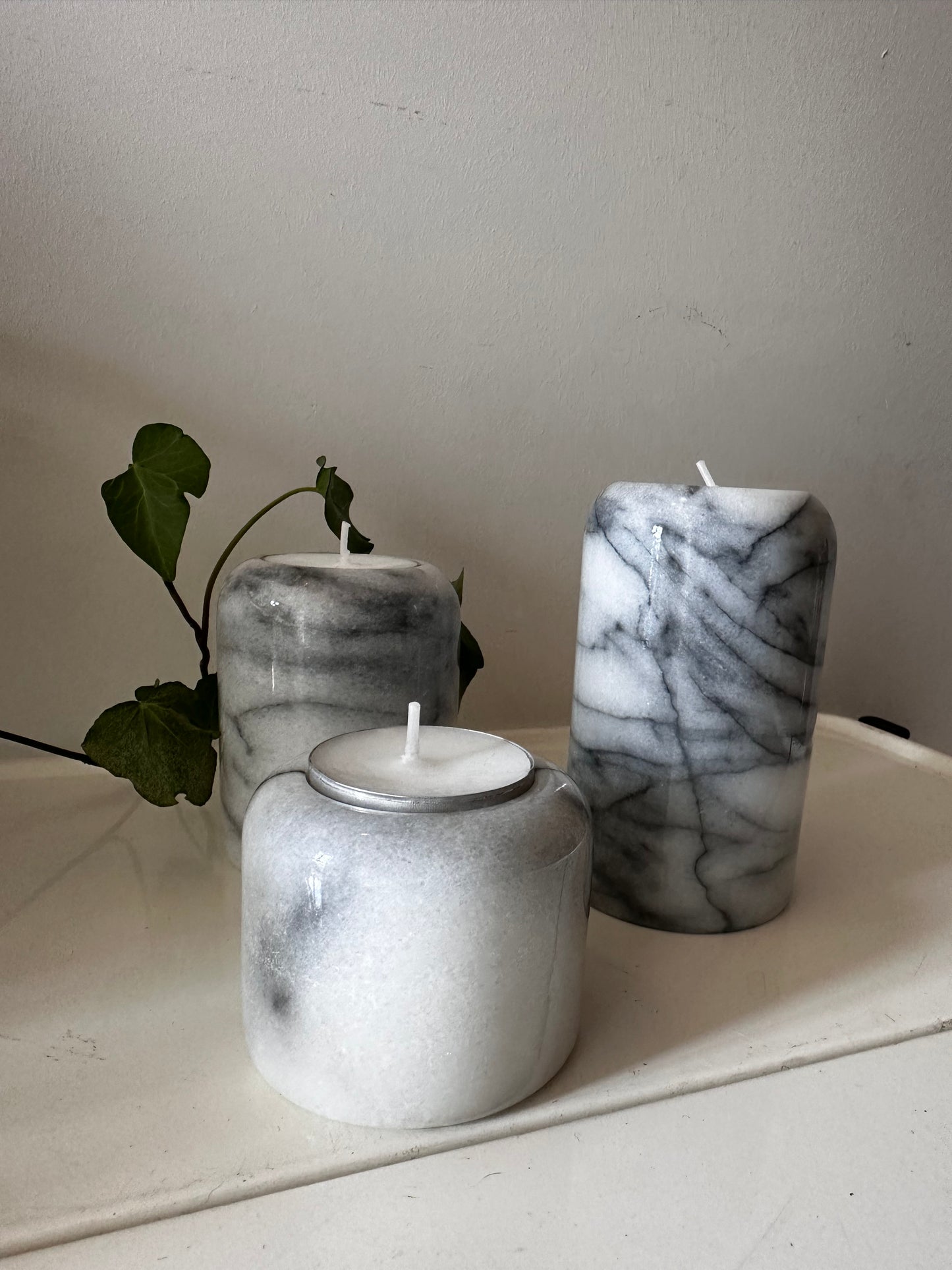 Set van 3 Onxy kandelaars