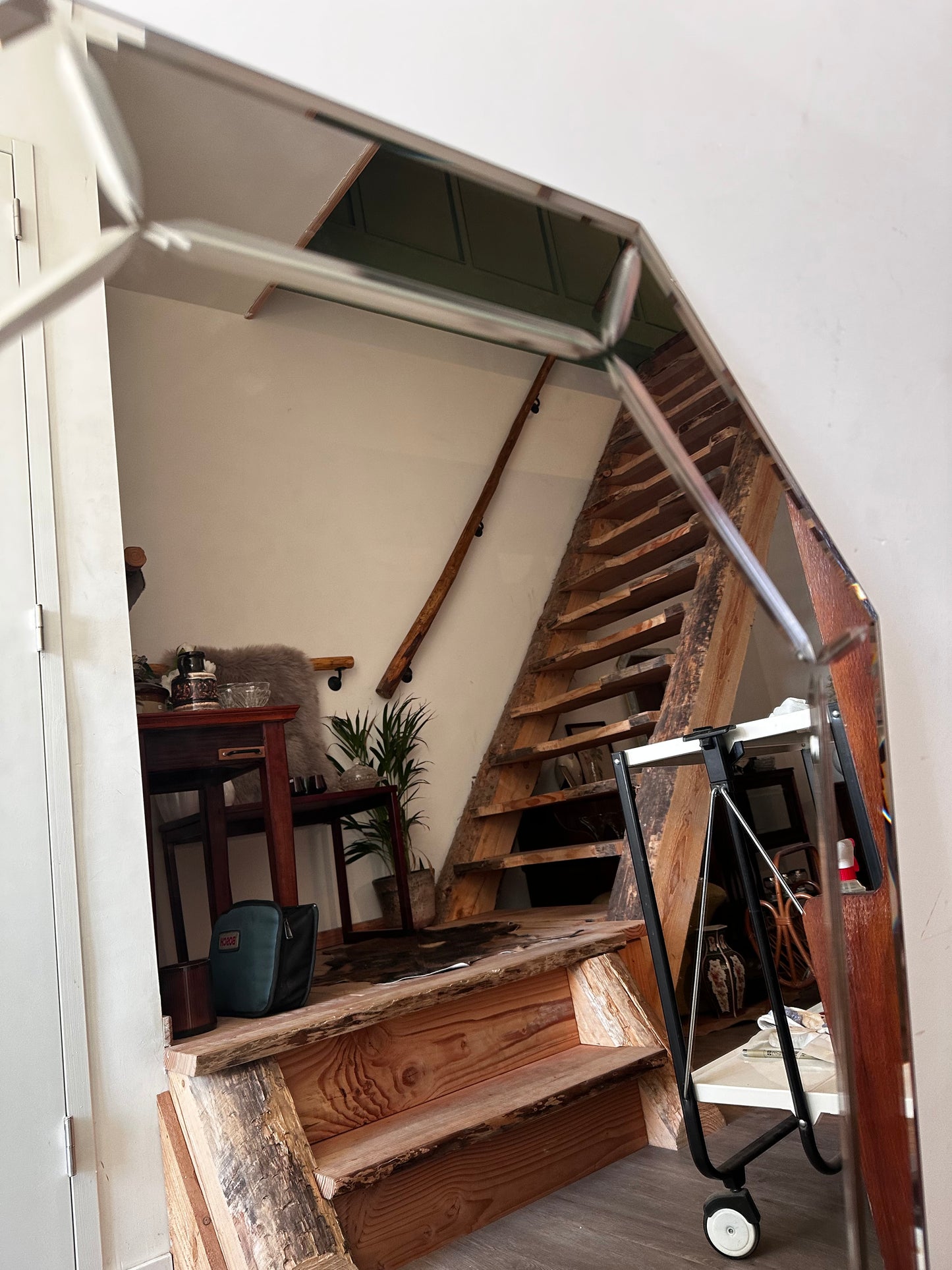 Vintage Jaren 80 spiegel facet geslepen