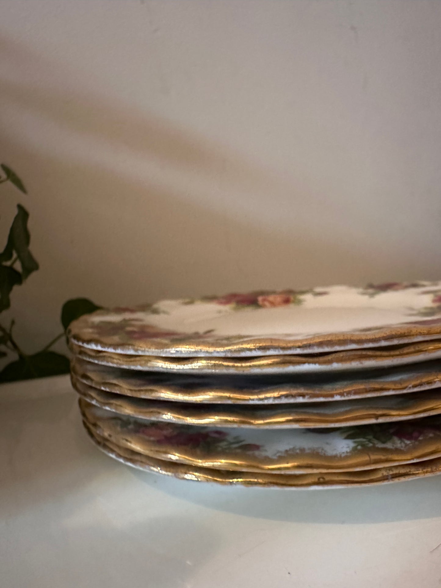 6 Royal Albert Old Country Rosés gebaksbordjes