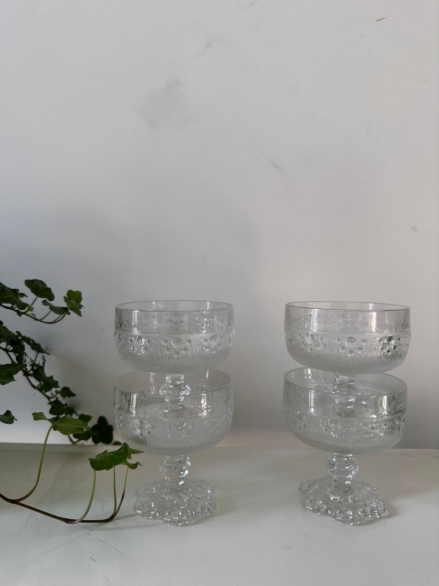 Coupeglazen vintage jaren 70 Italiaans glas