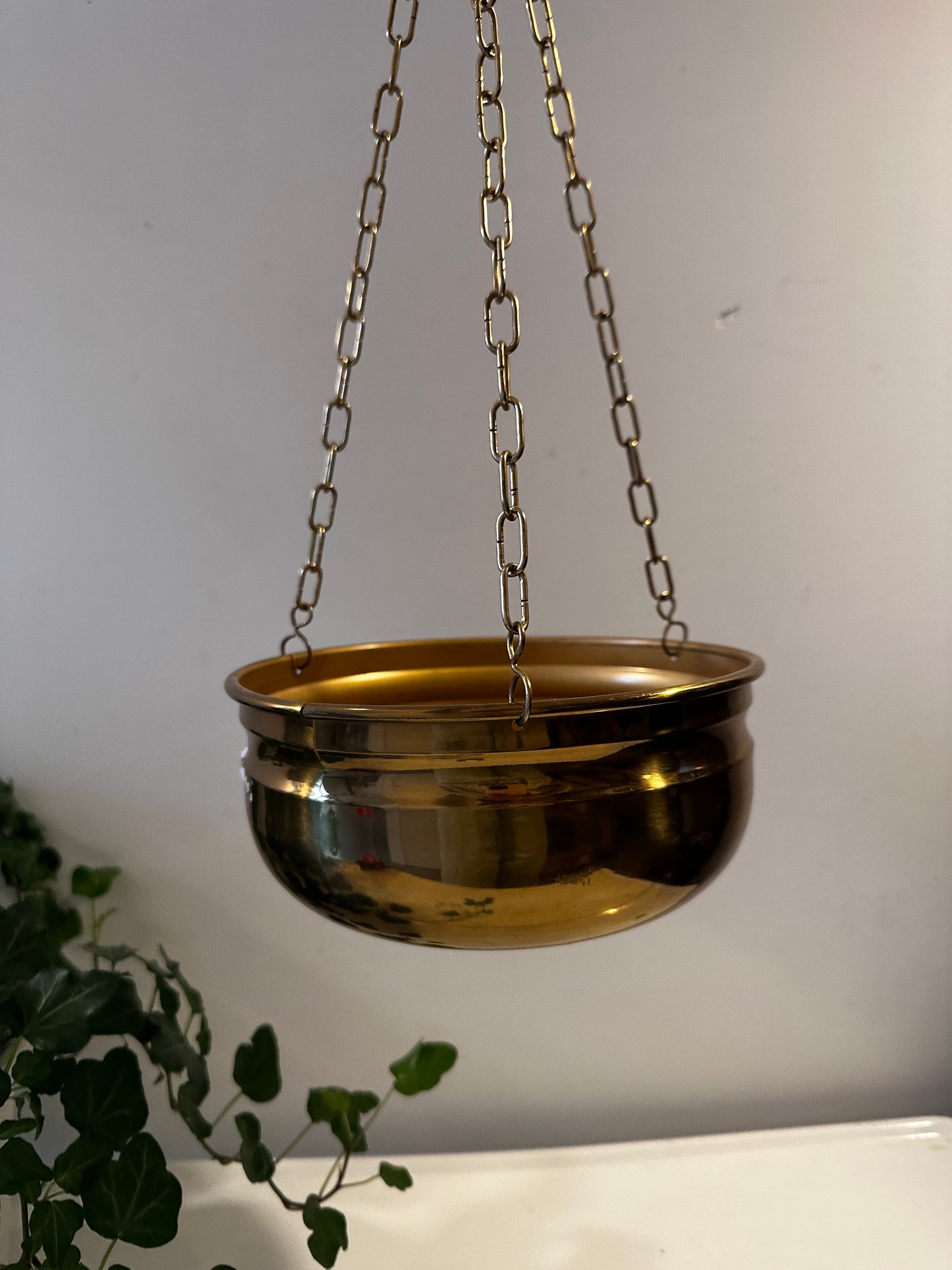 Vintage koperen plantenhanger