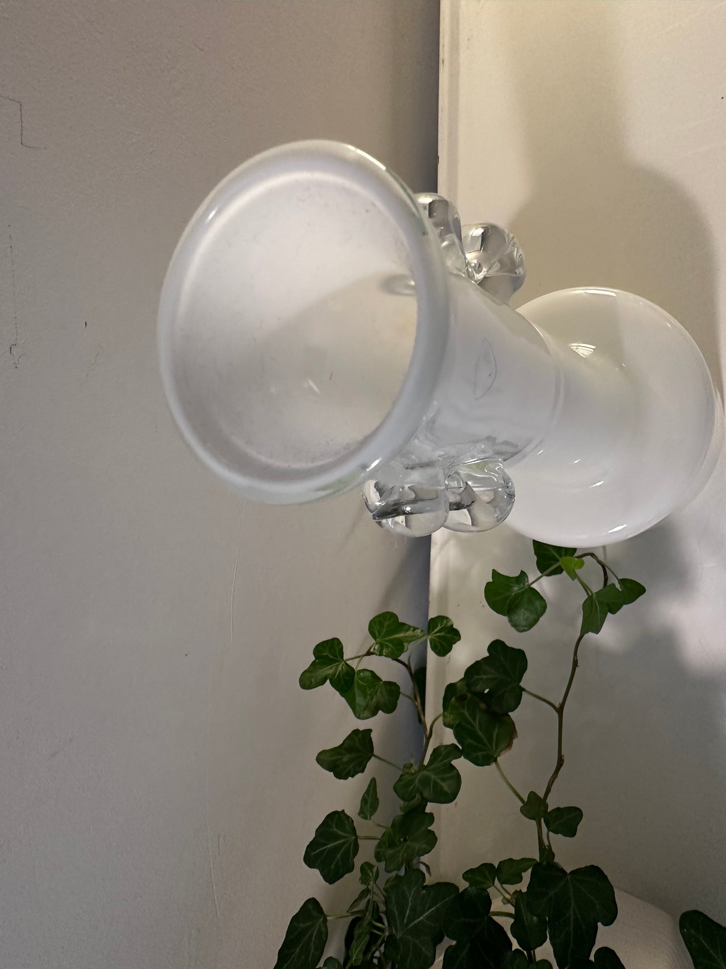 Murano glazen witte vintage vaas