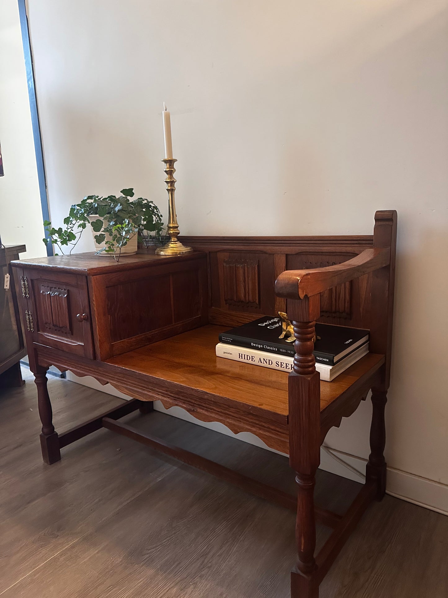 Halbankje vintage hout