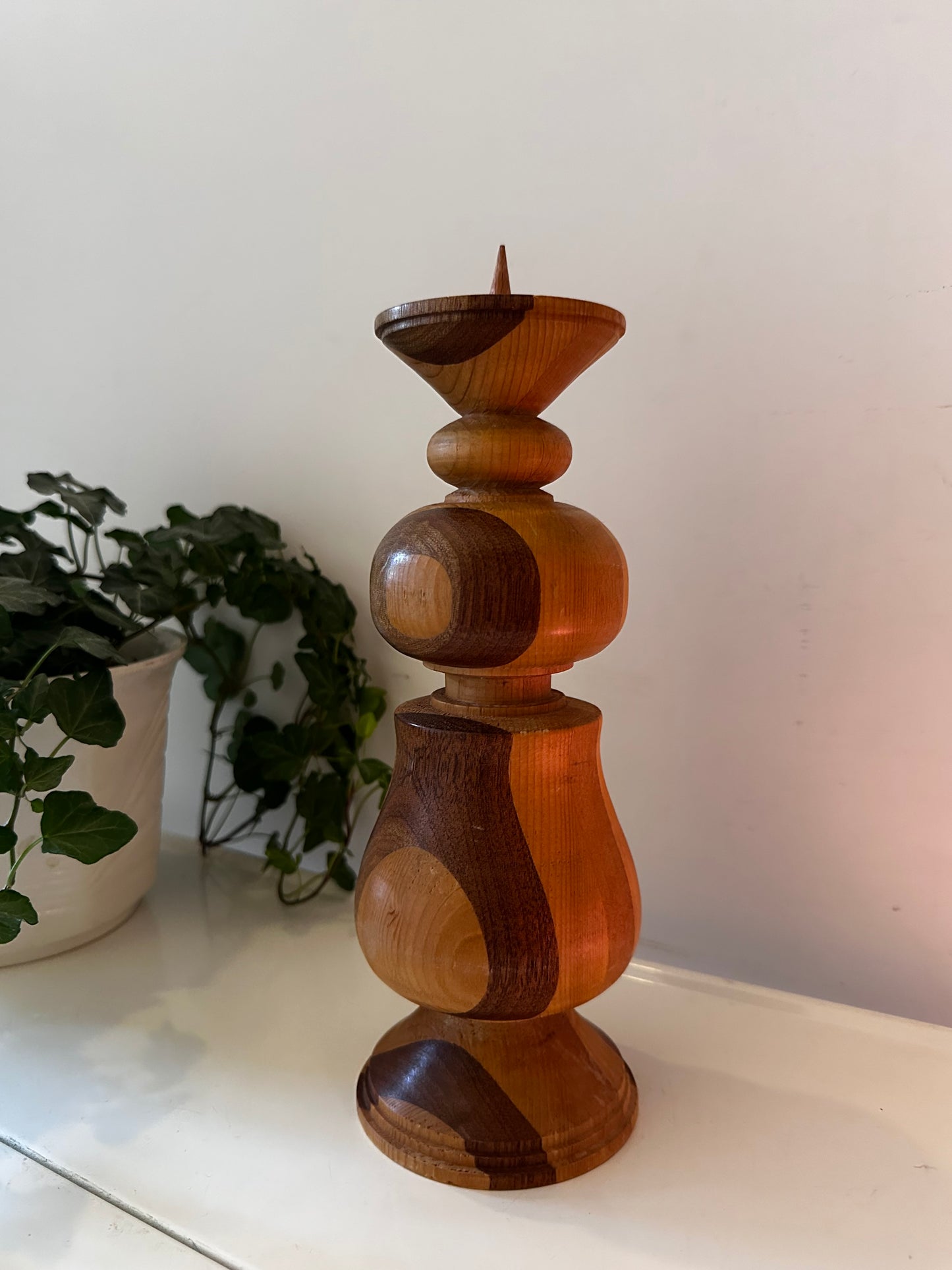 Mid century houten kandelaar