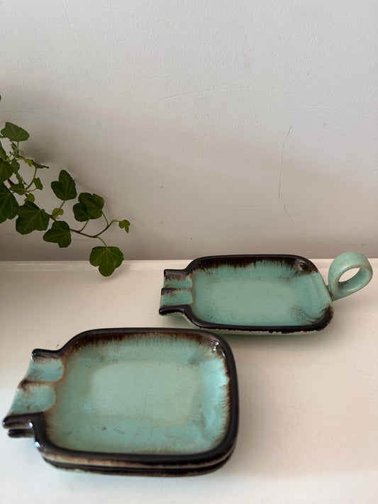 Set van 3 Jaren 70 keramieken asbakjes west germany