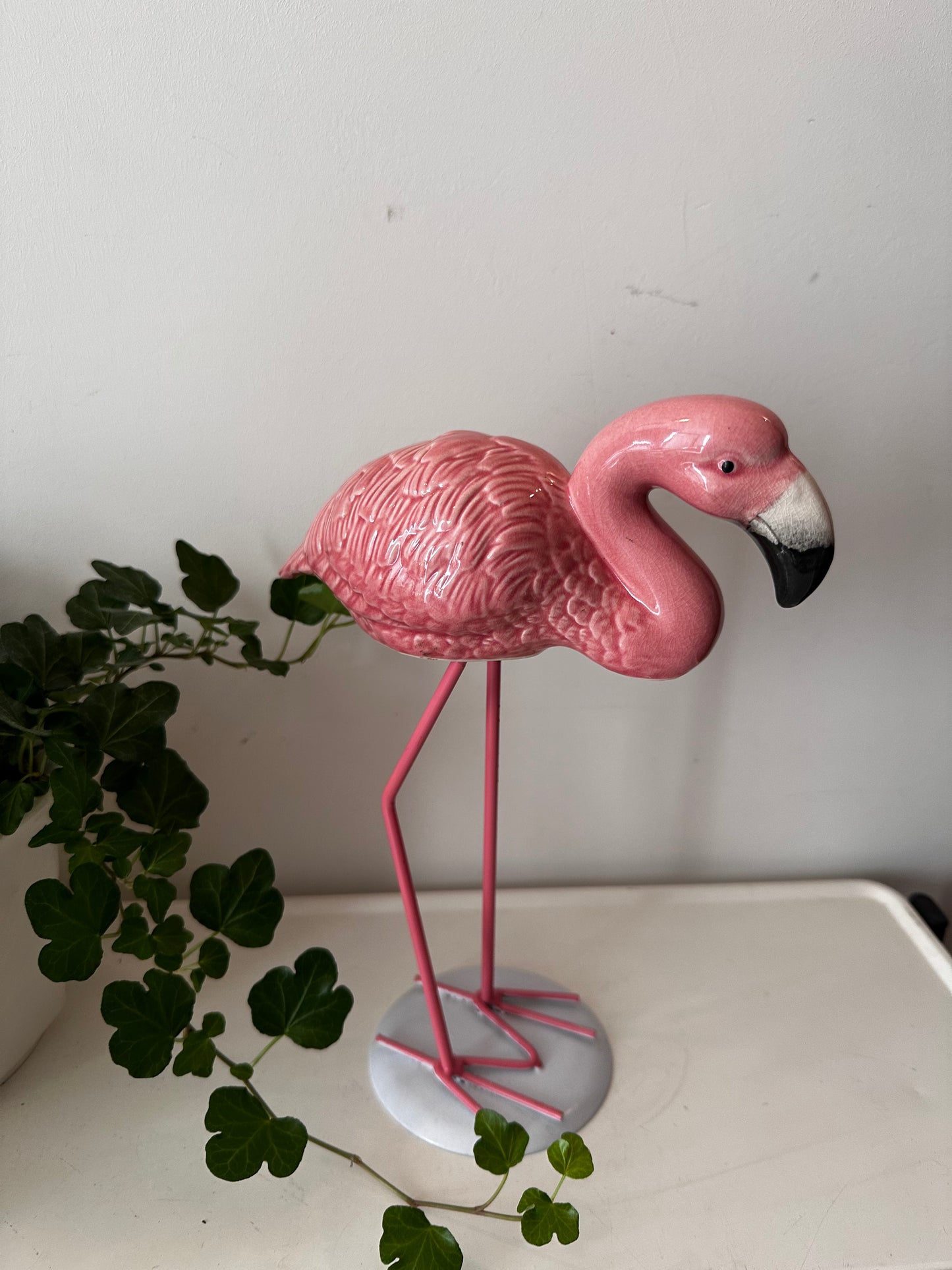 Vintage keramieken flamingo Hollywood Regency