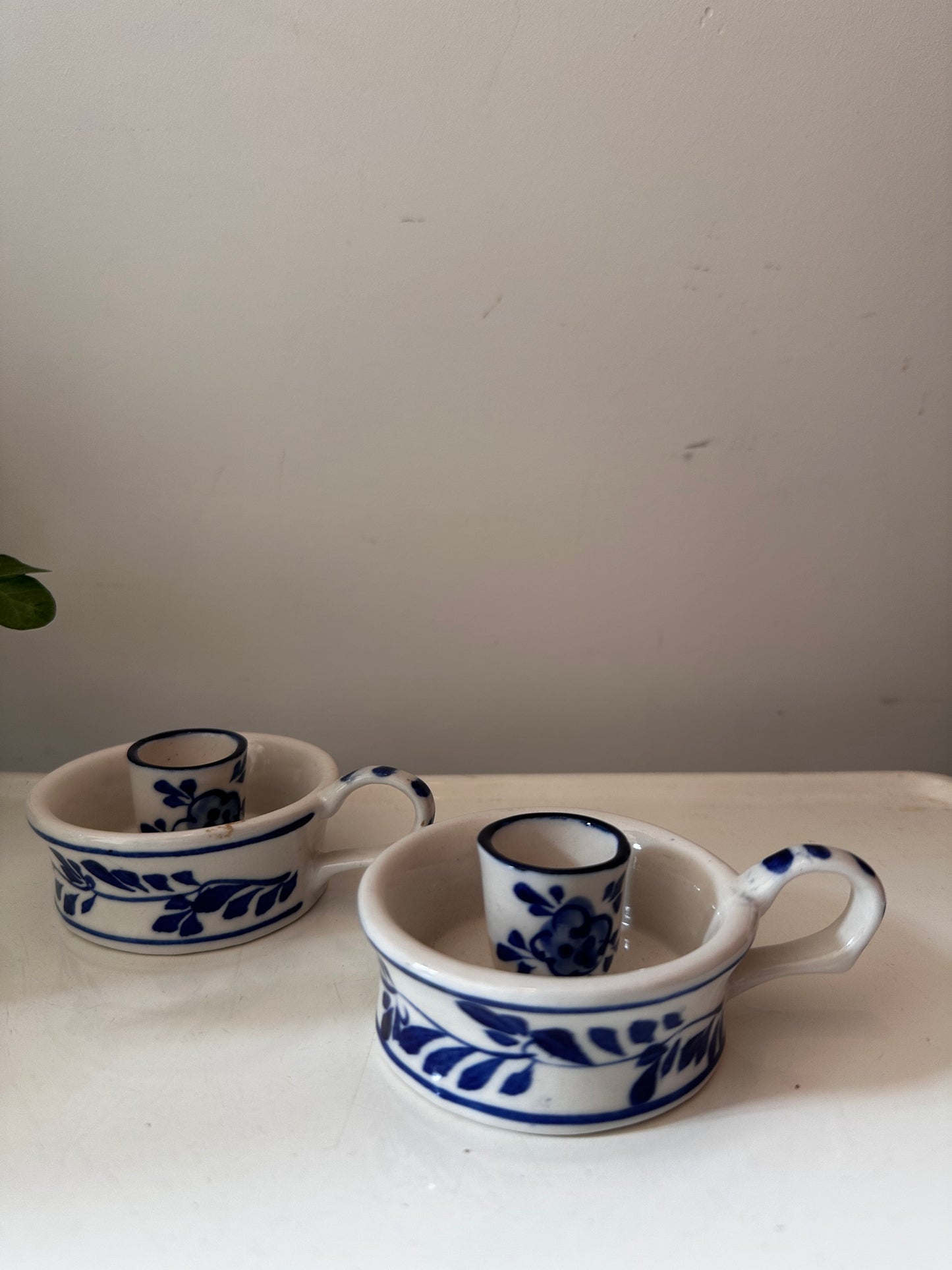 Delfts blauwe kandelaars set van 2