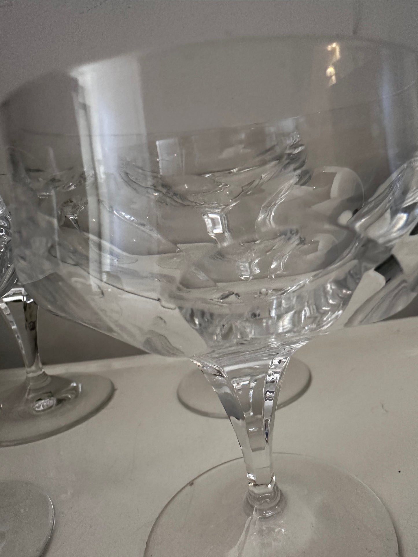 Set van 4 kristallen coupe champagne glazen