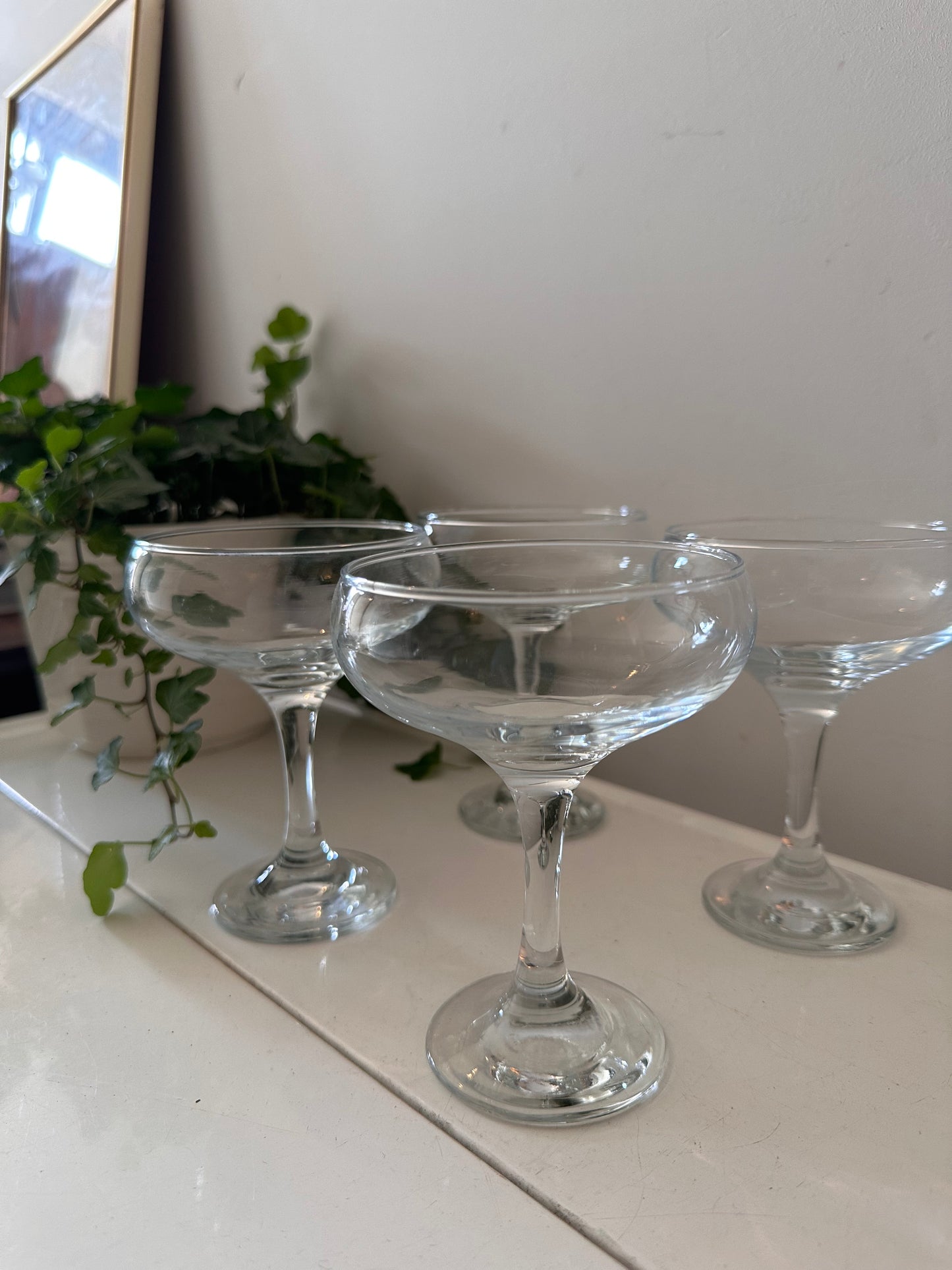 Set van 4 kristallen coupe champagne