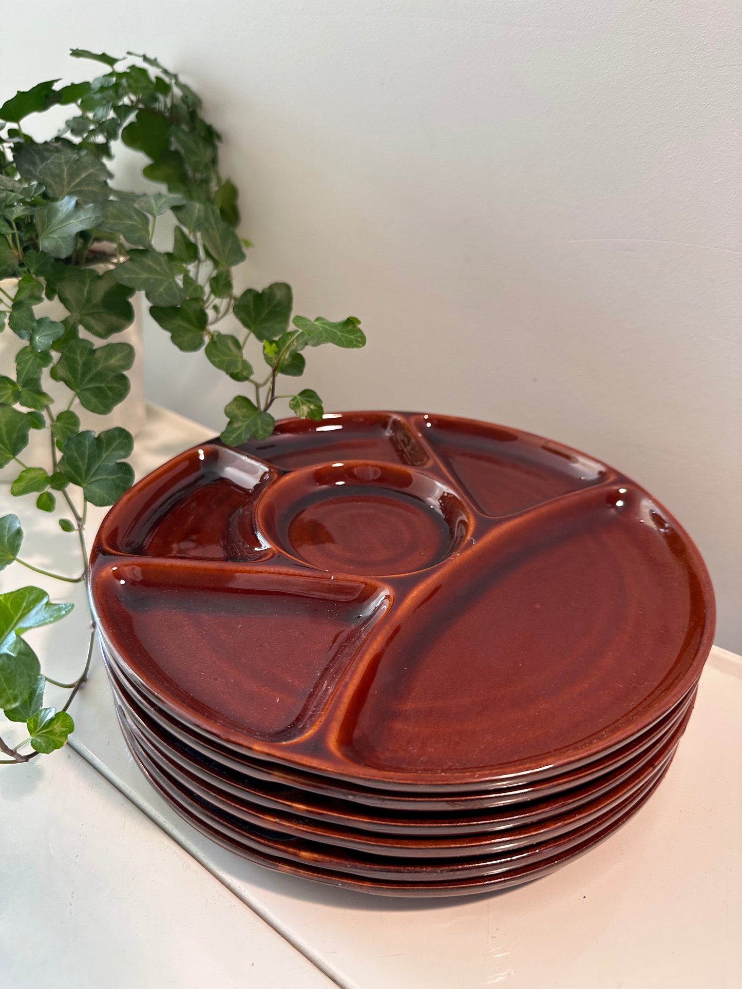Set van 6 vintage jaren 70 gourmetborden