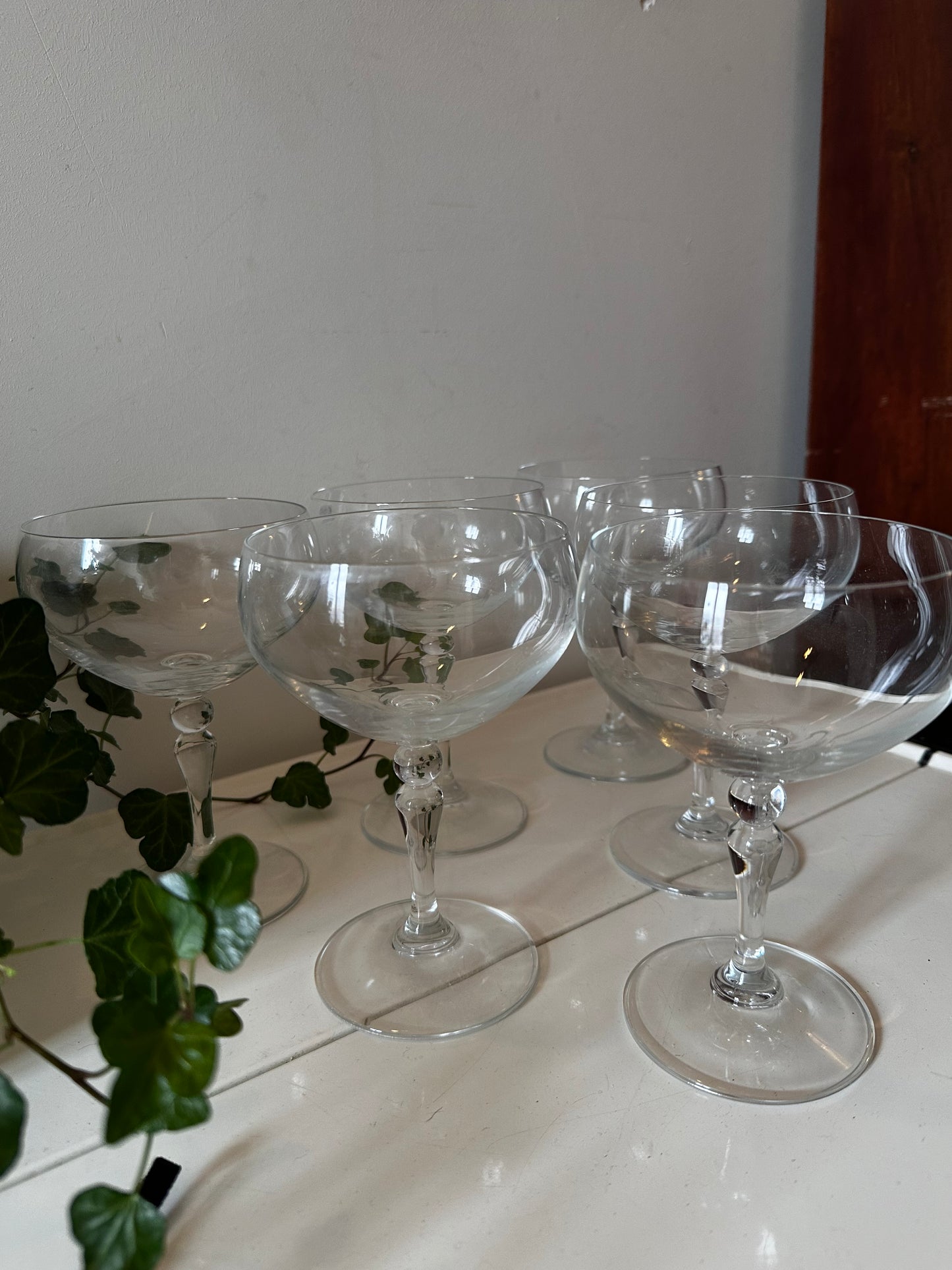 6 Kristallen coupé champagne glazen