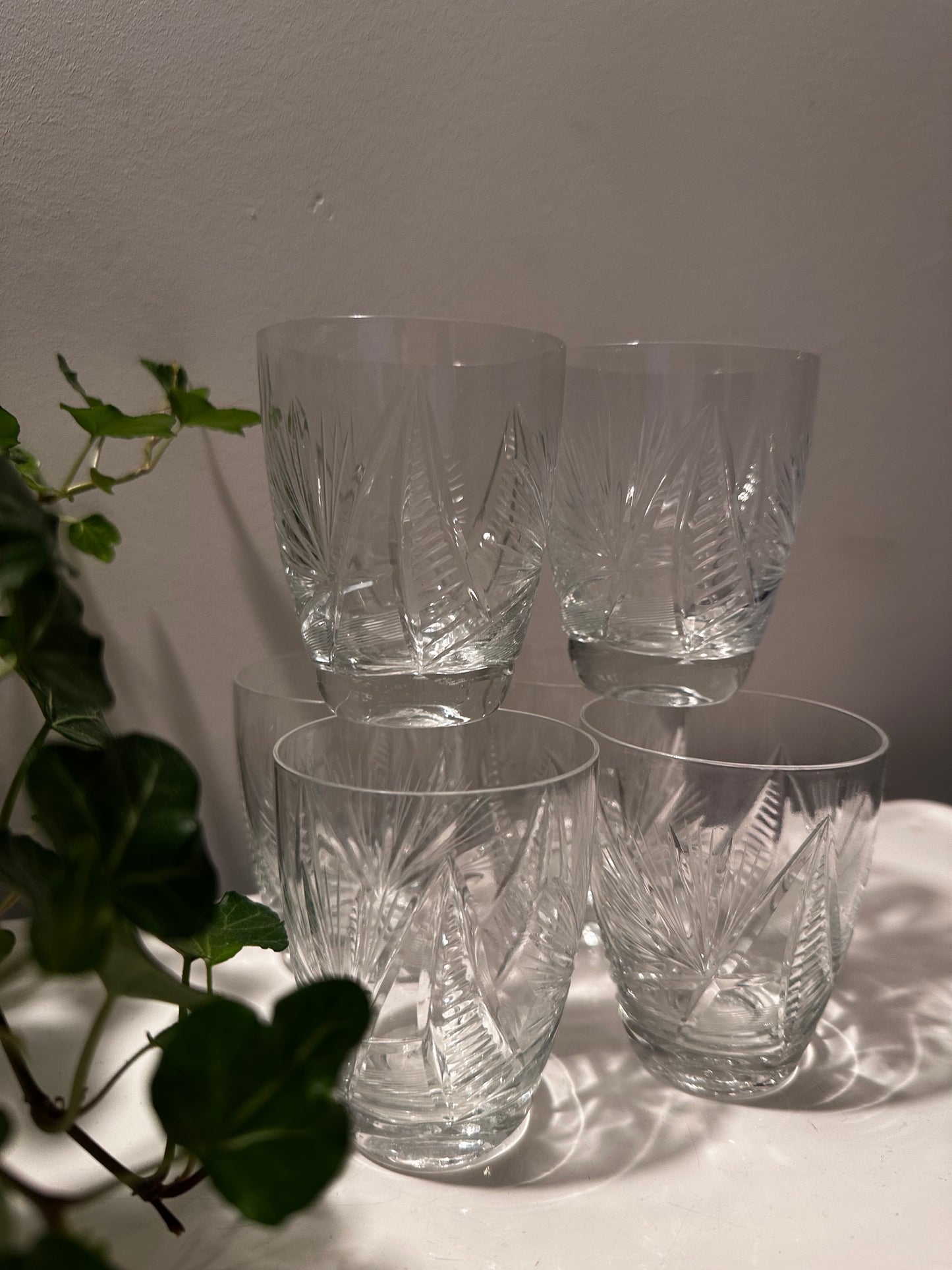 6 vintage jaren 60 waterglazen kristal