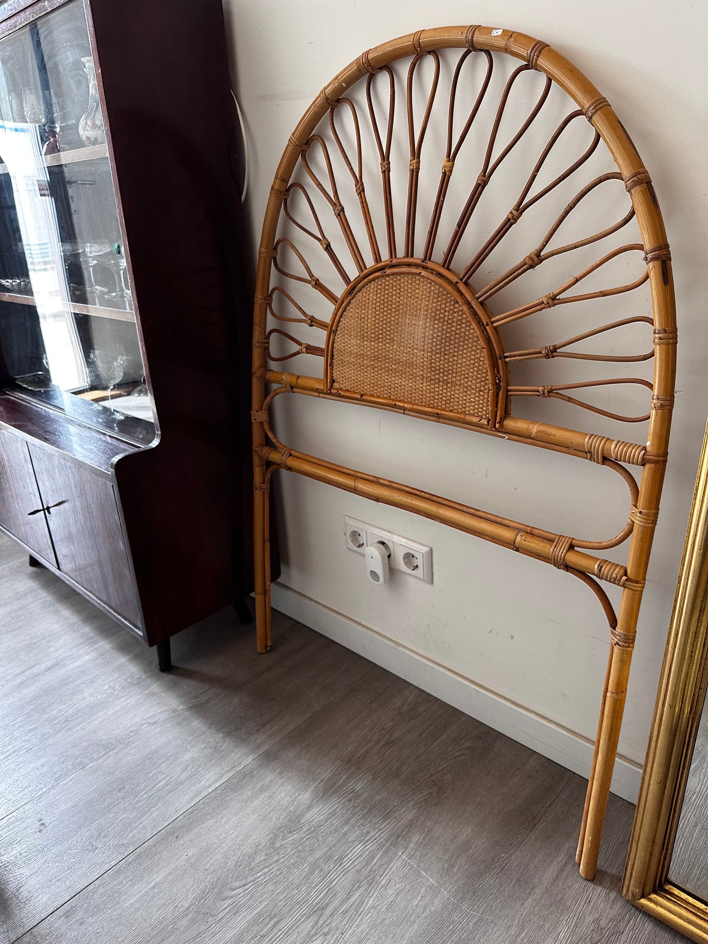 Rotan vintage hoofdbord jaren 70