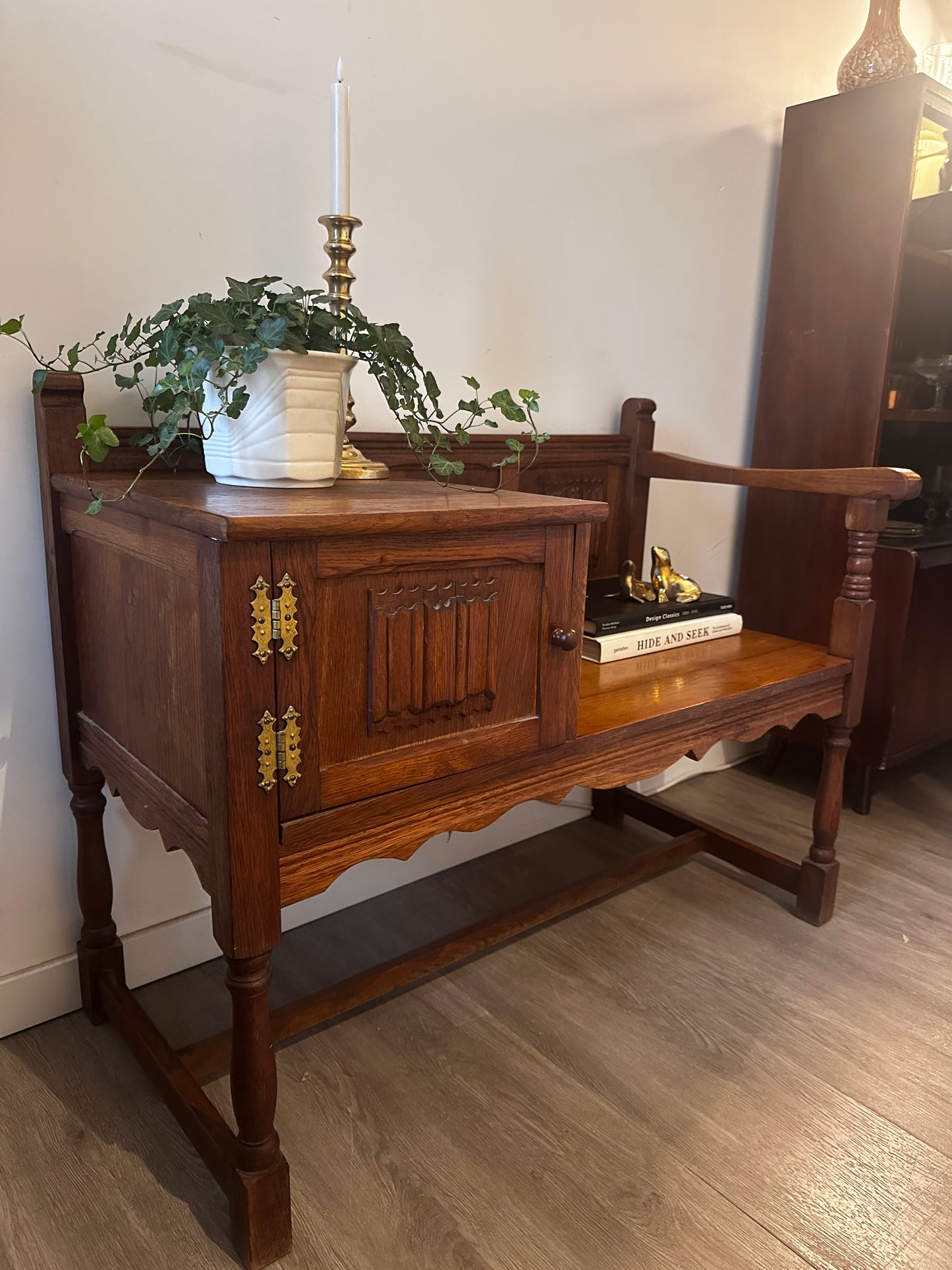 Halbankje vintage hout
