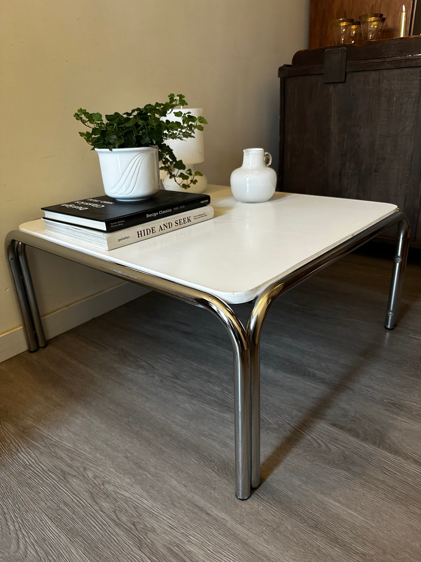 Salontafel buizenframe jaren 70/80