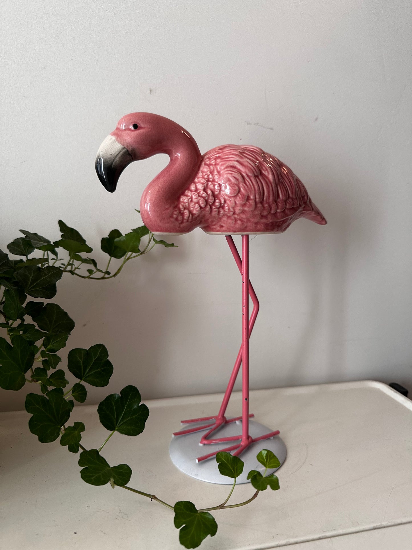 Vintage keramieken flamingo Hollywood Regency