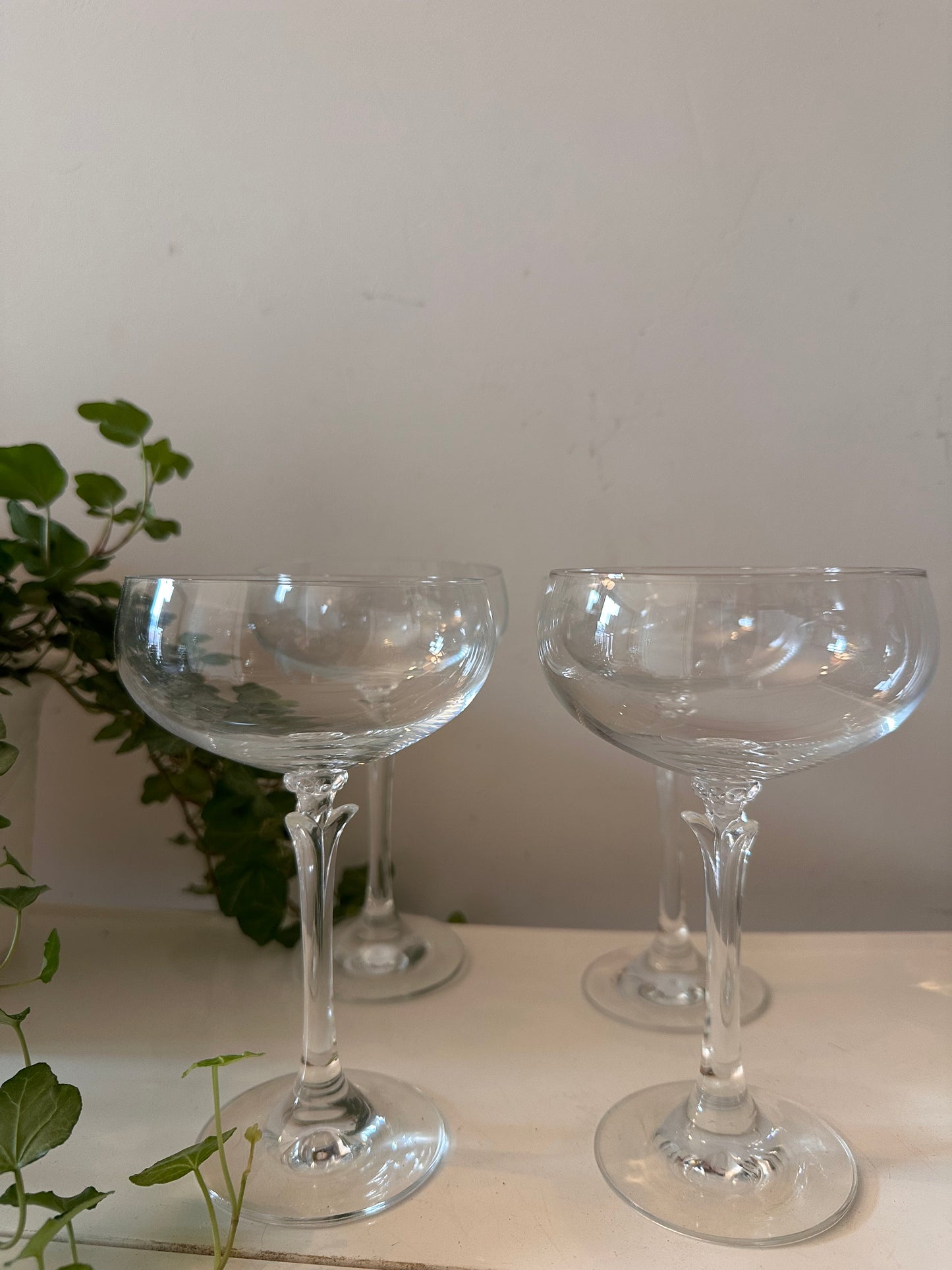 Set van 4 kristallen coupe champagne glazen
