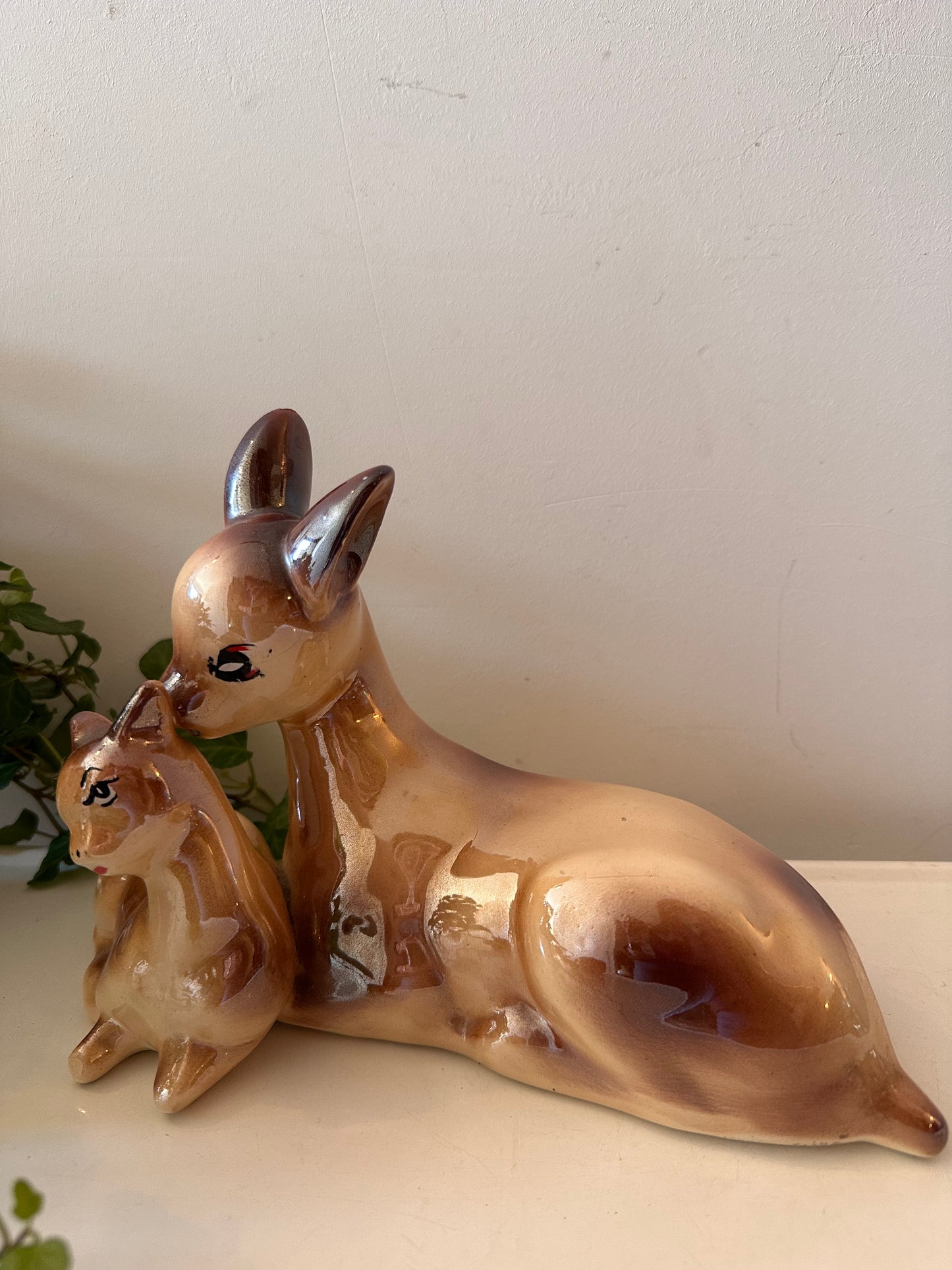 Keramiek beeldje hert met handig jaren 60