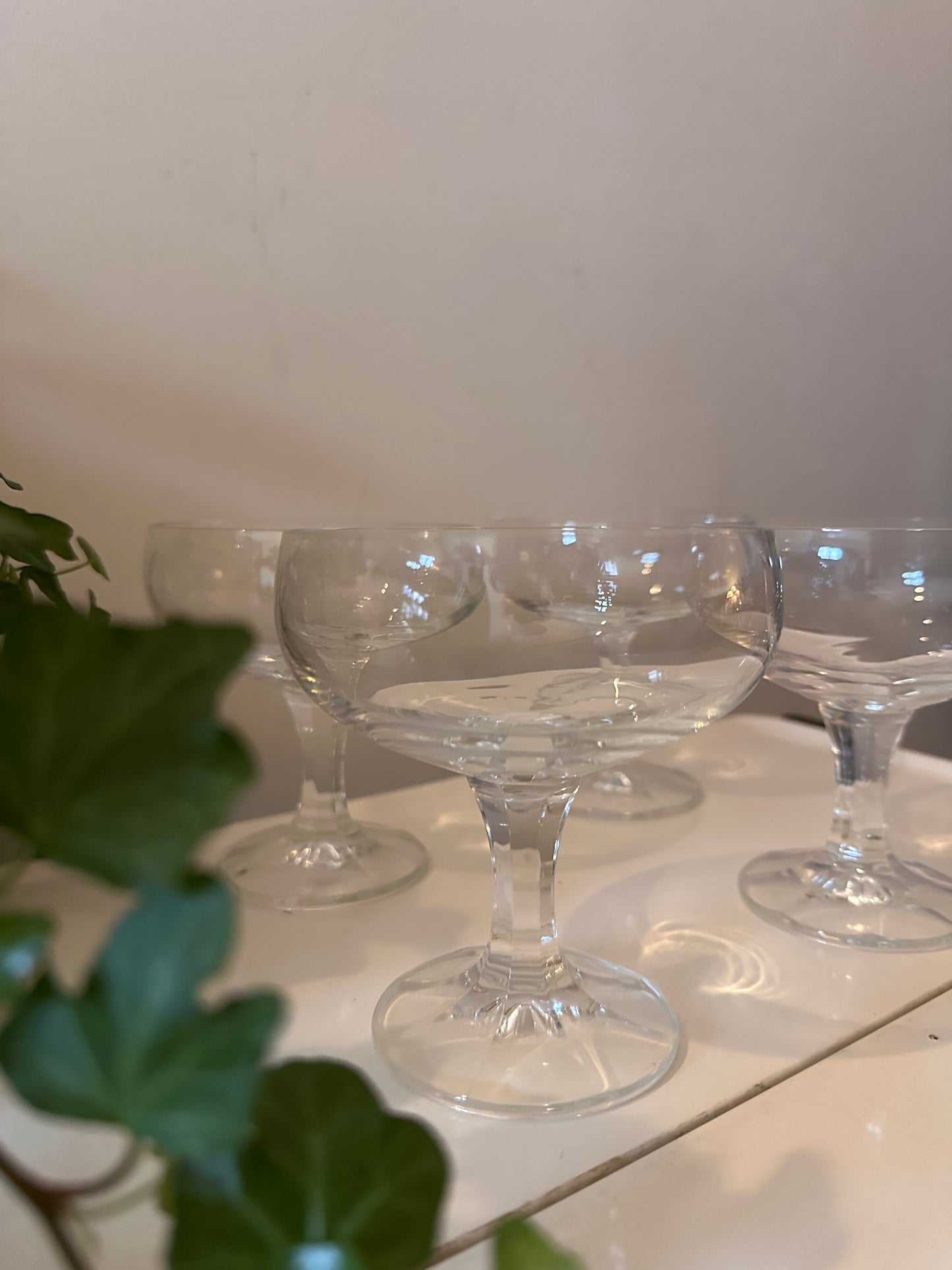 Set van 4 kristallen coupé champagne glazen