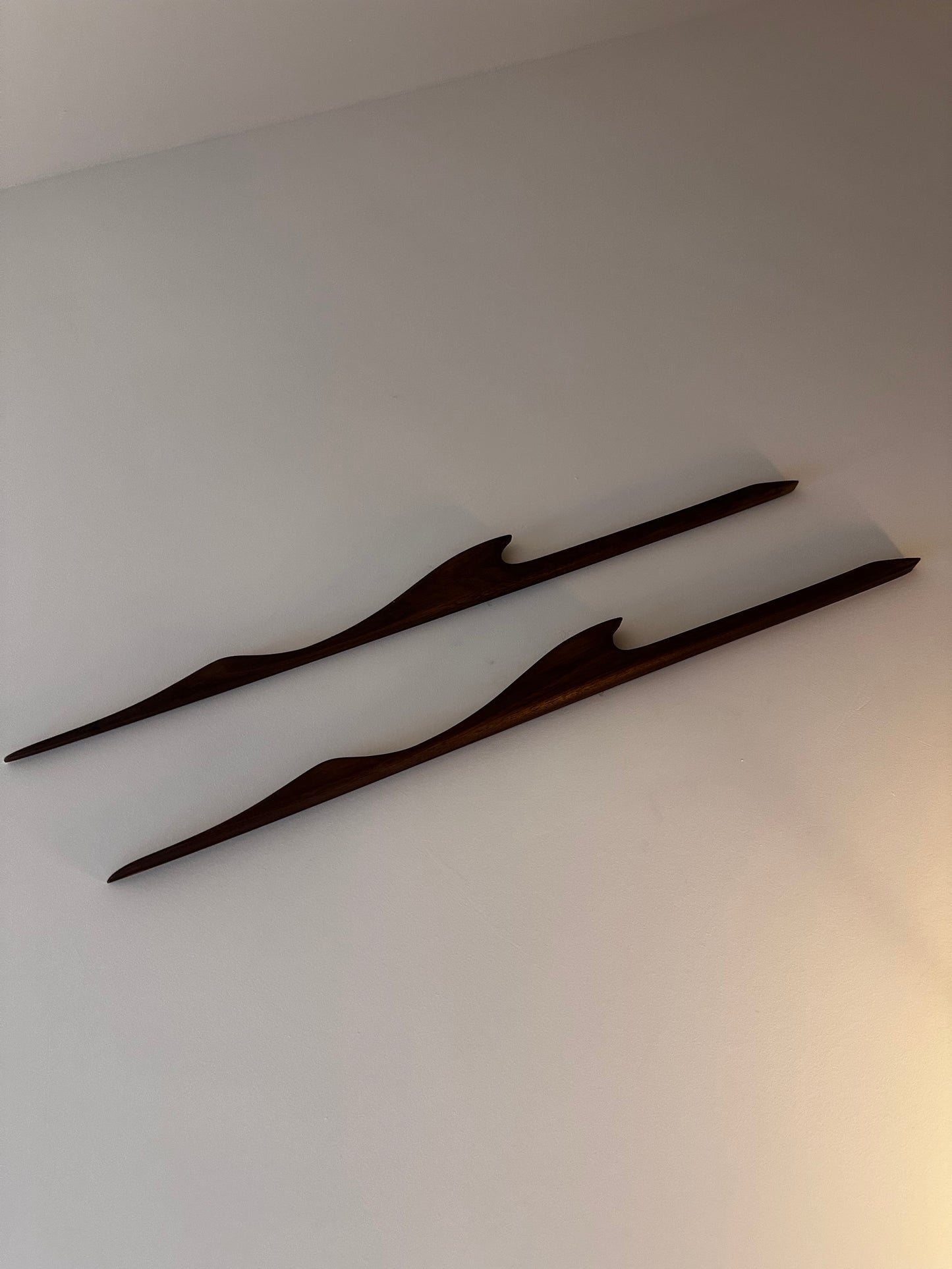 Mid Century set van twee wandvogels kraanvogels