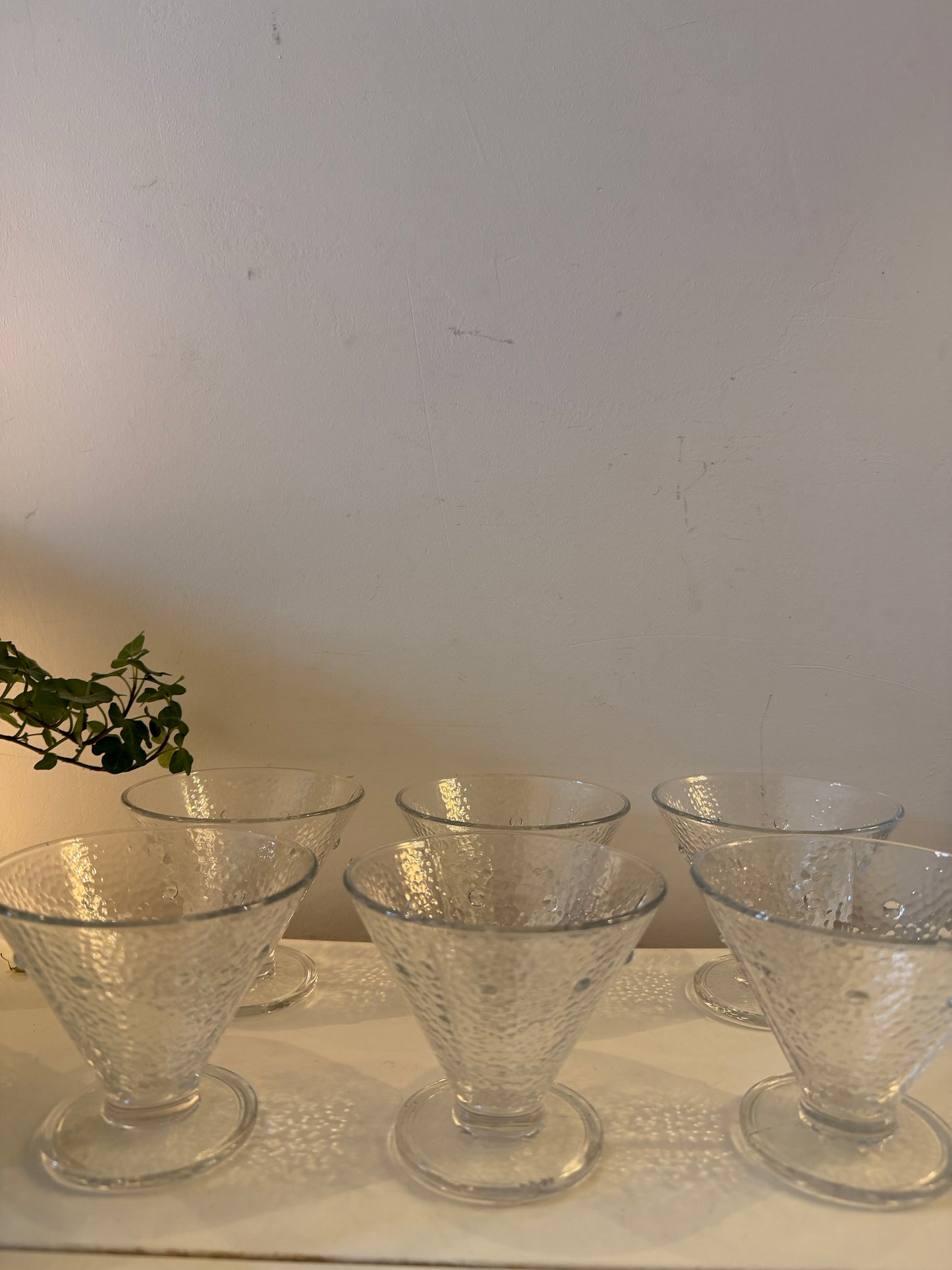 Set van 6 Italiaanse coupé glazen jaren 70