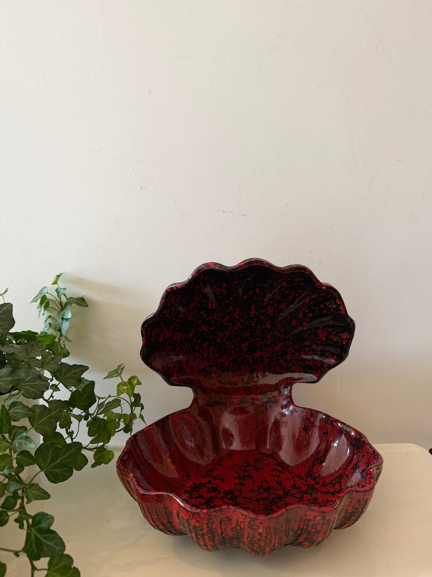 Vintage Mid Century keramieken schelpenschaal