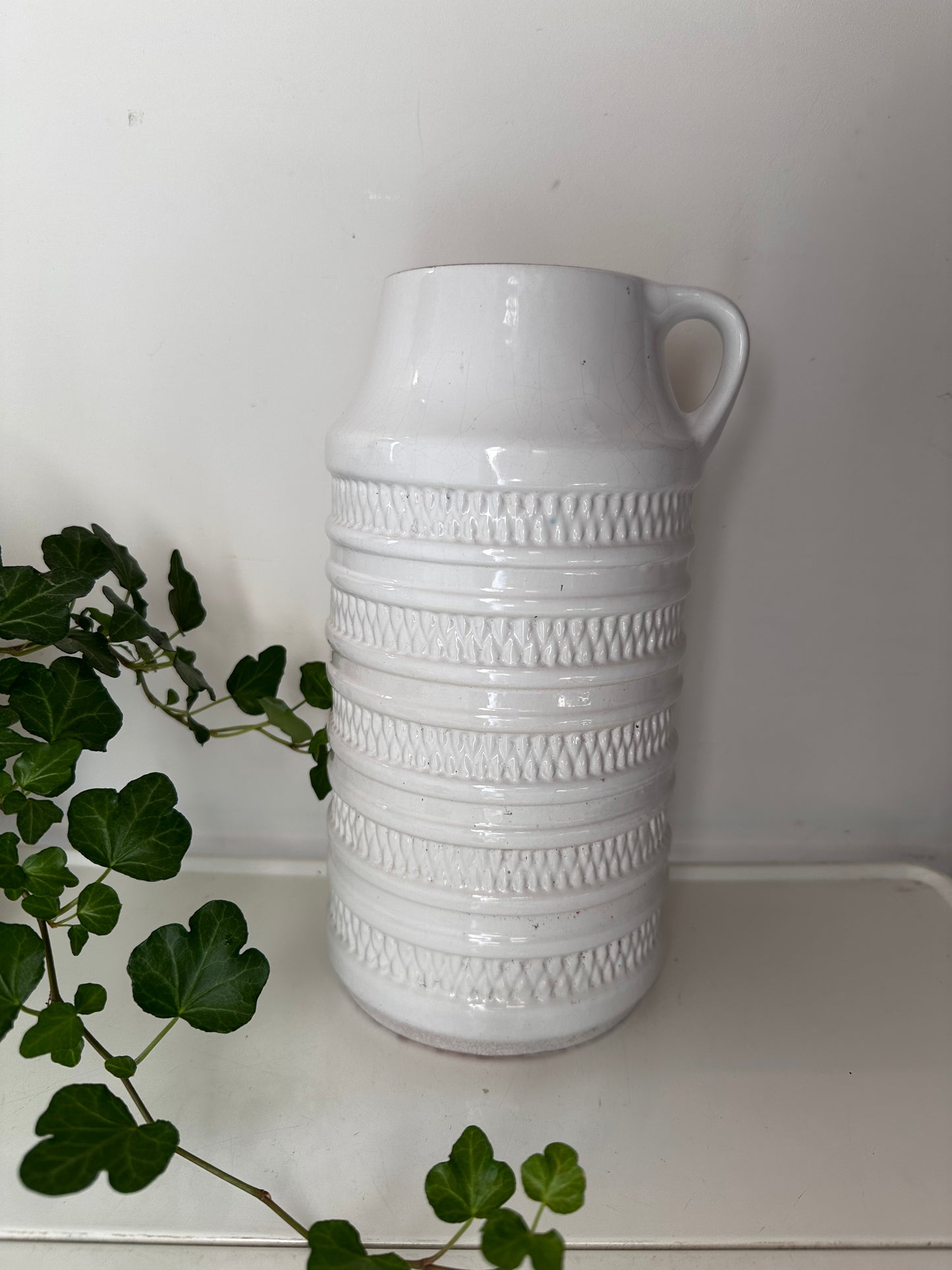 West Germany Jaren 70 witte vaas